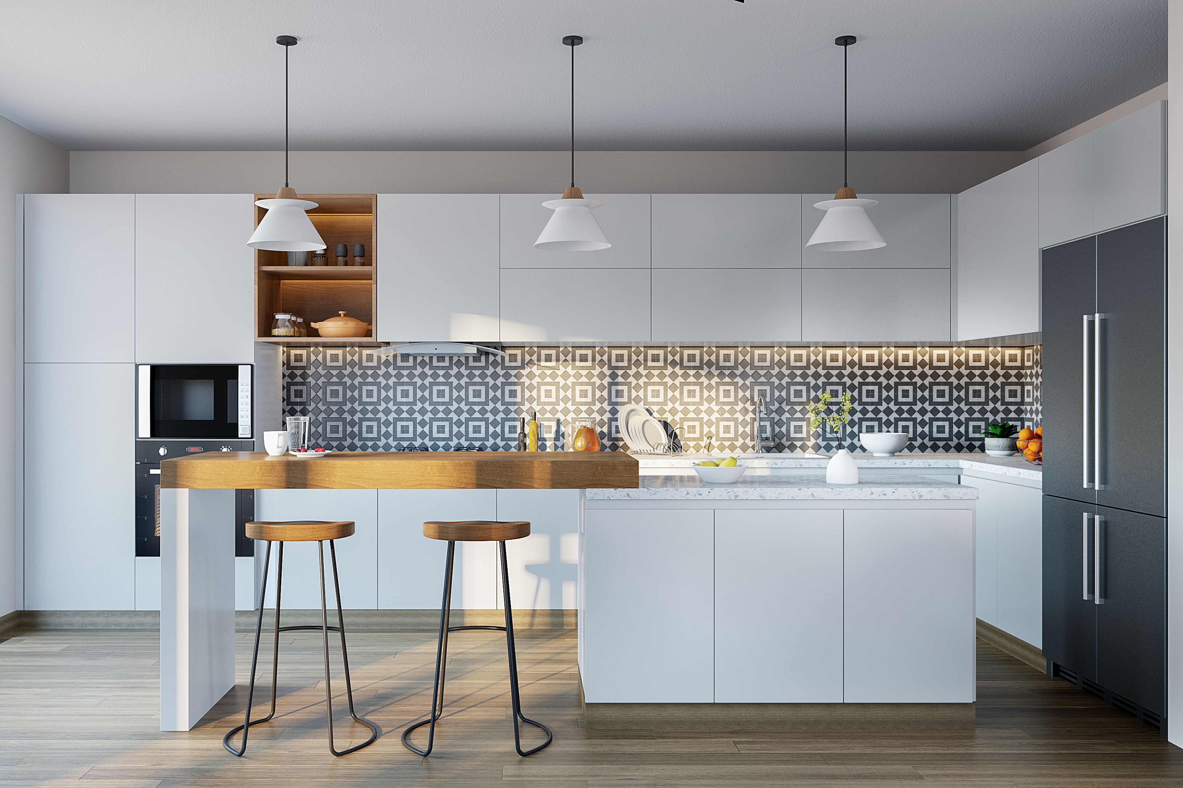 Modern Open Kitchen Design With Versatile Storage