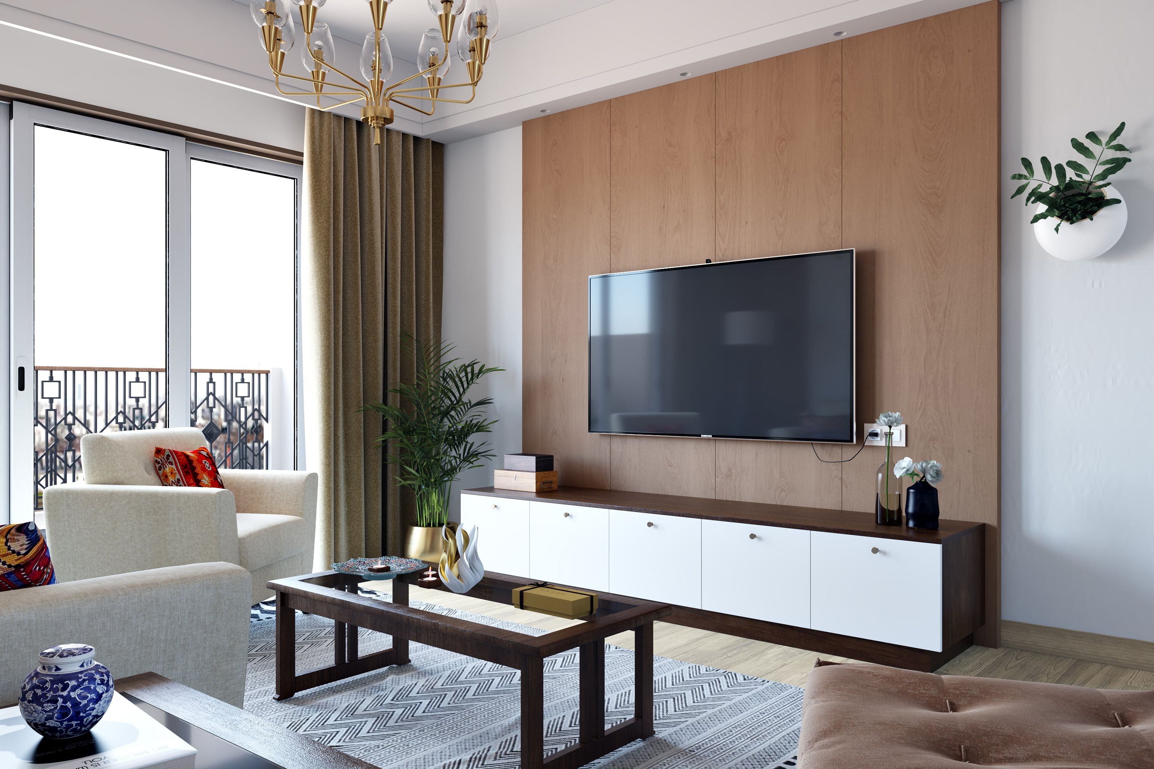 Scandinavian TV Unit Design - Livspace