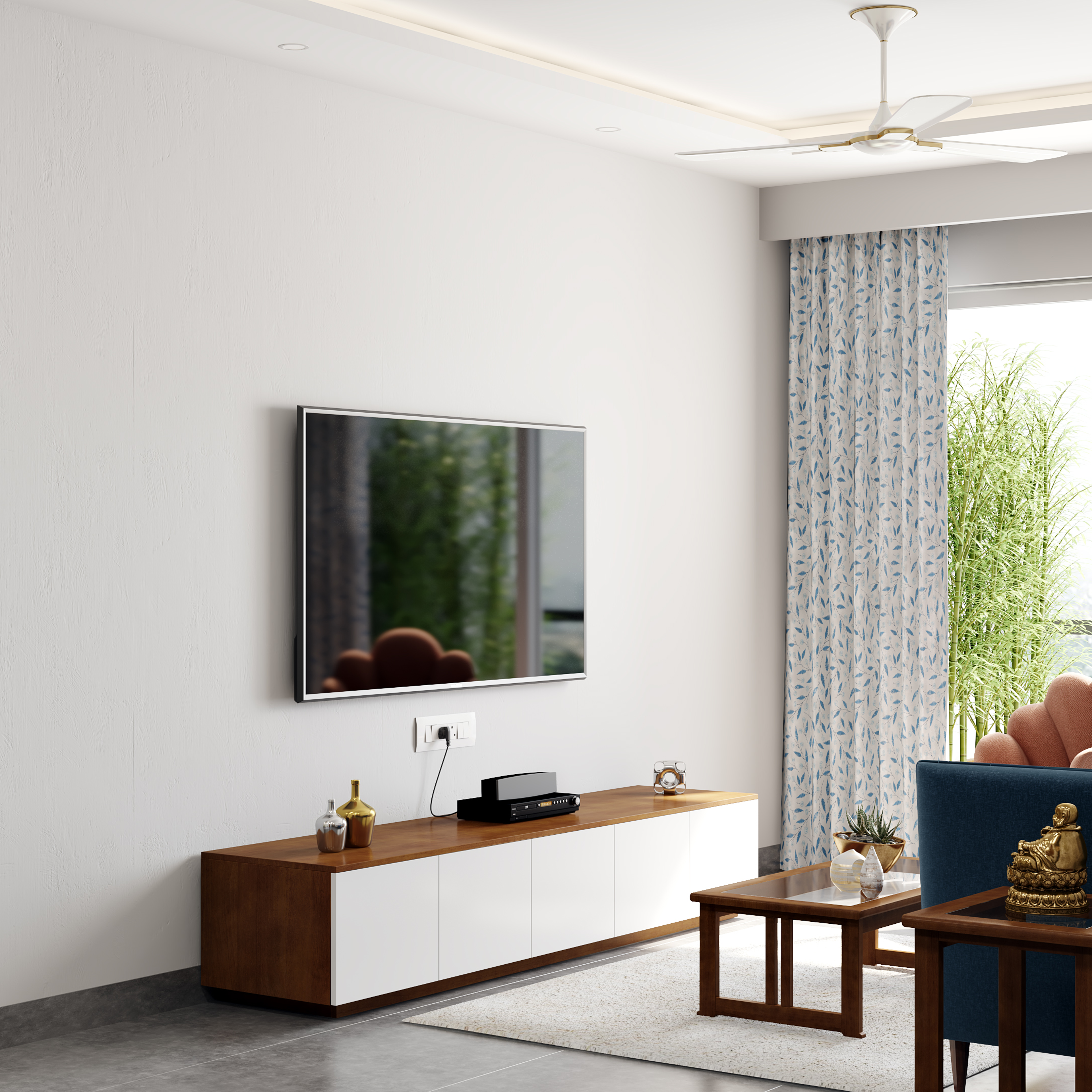 Classic Spacious Wall-Mounted TV Unit Design