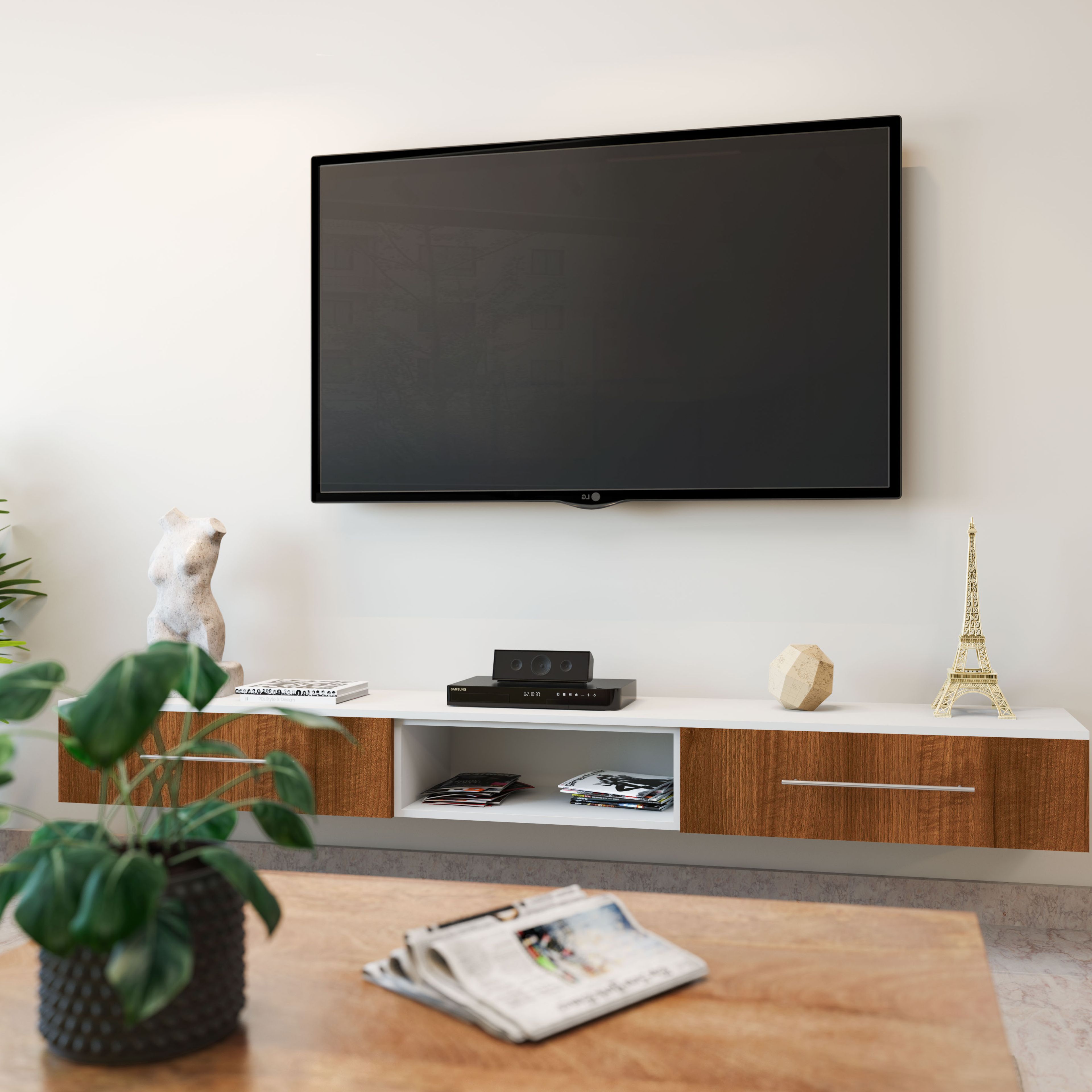 Classic Wall-Mounted TV Unit Design