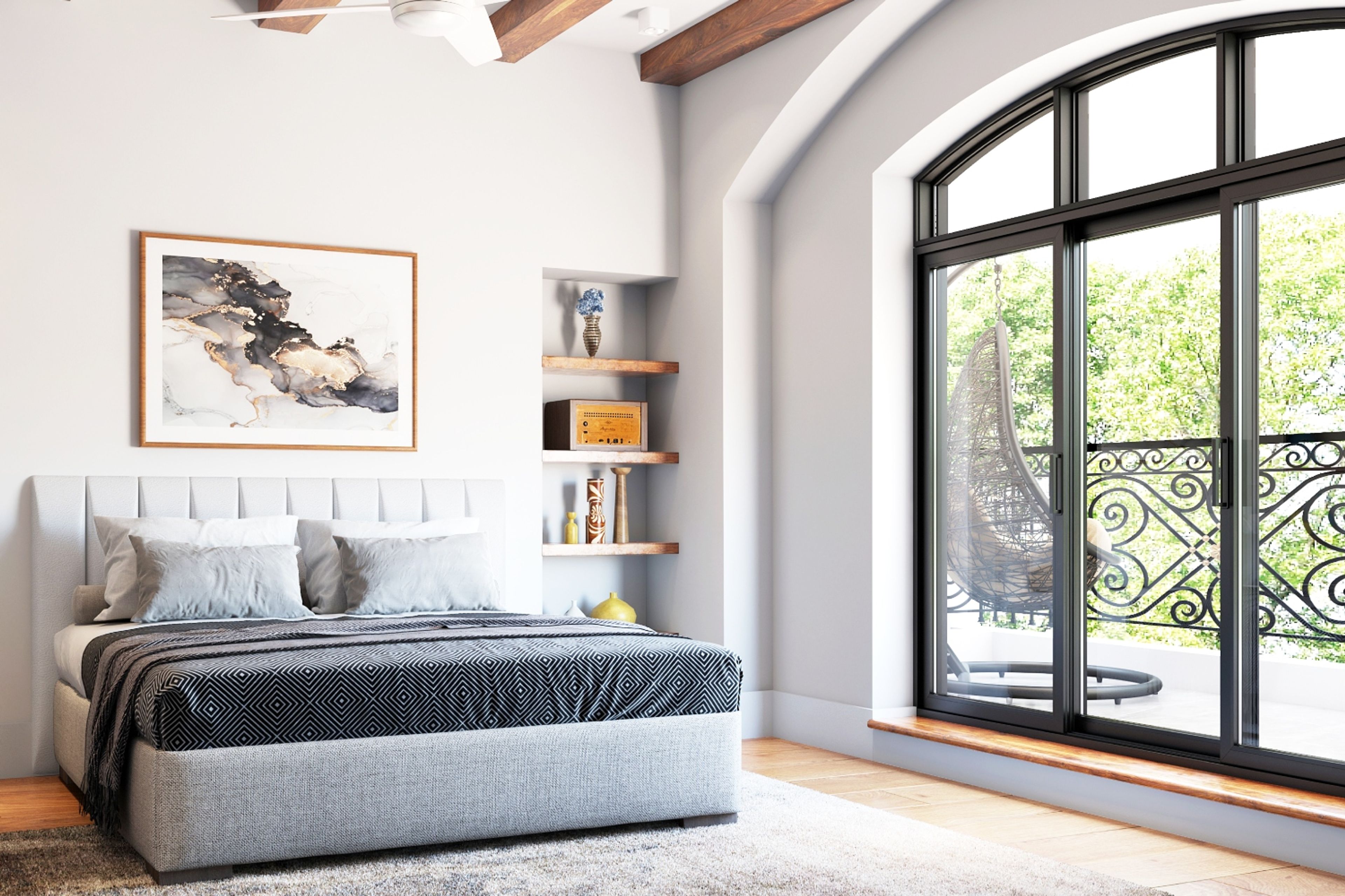 Modern Black UPVC Window Design For Bedrooms