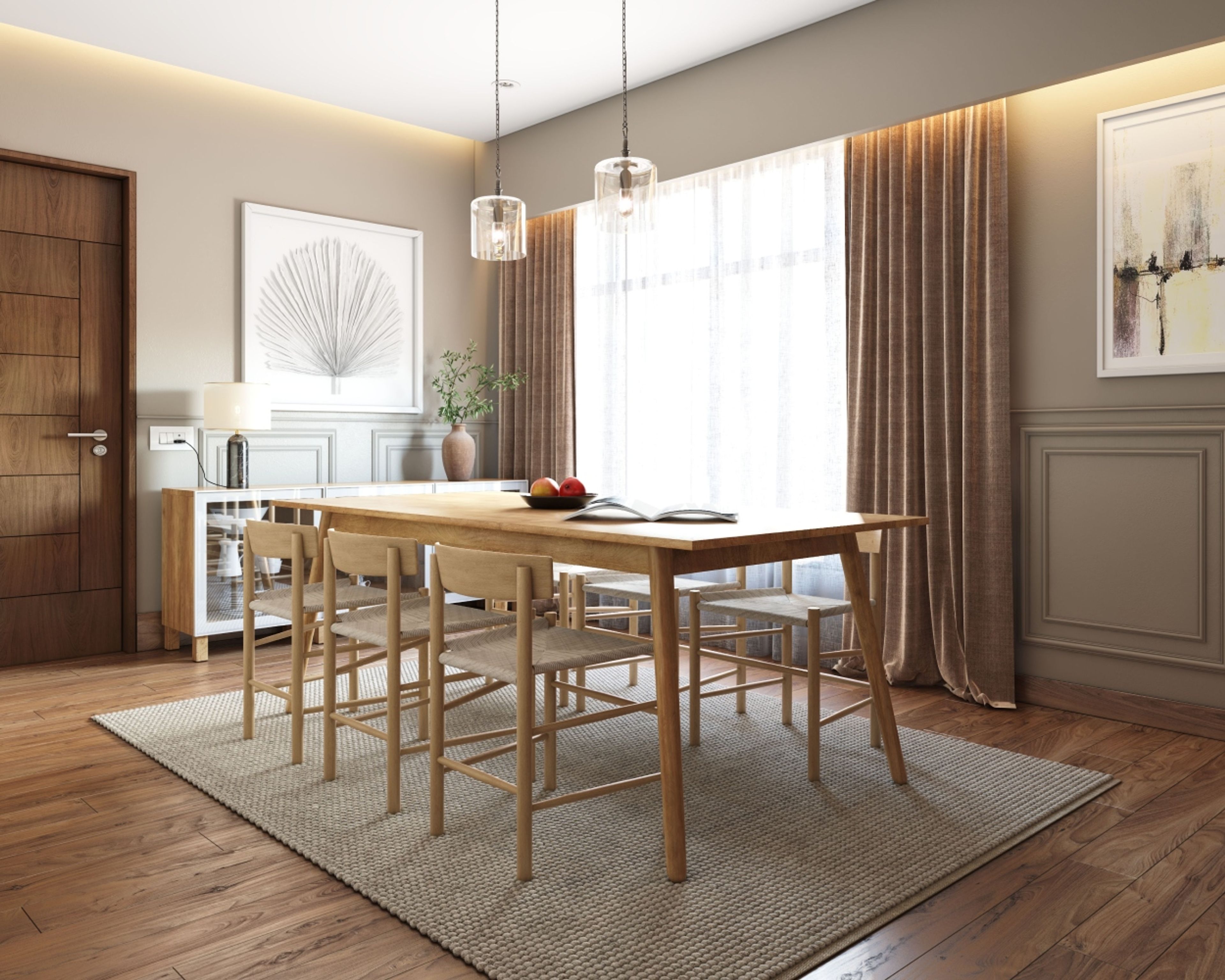 Rectangular Flooring Tules With A Wooden Finish - Livspace