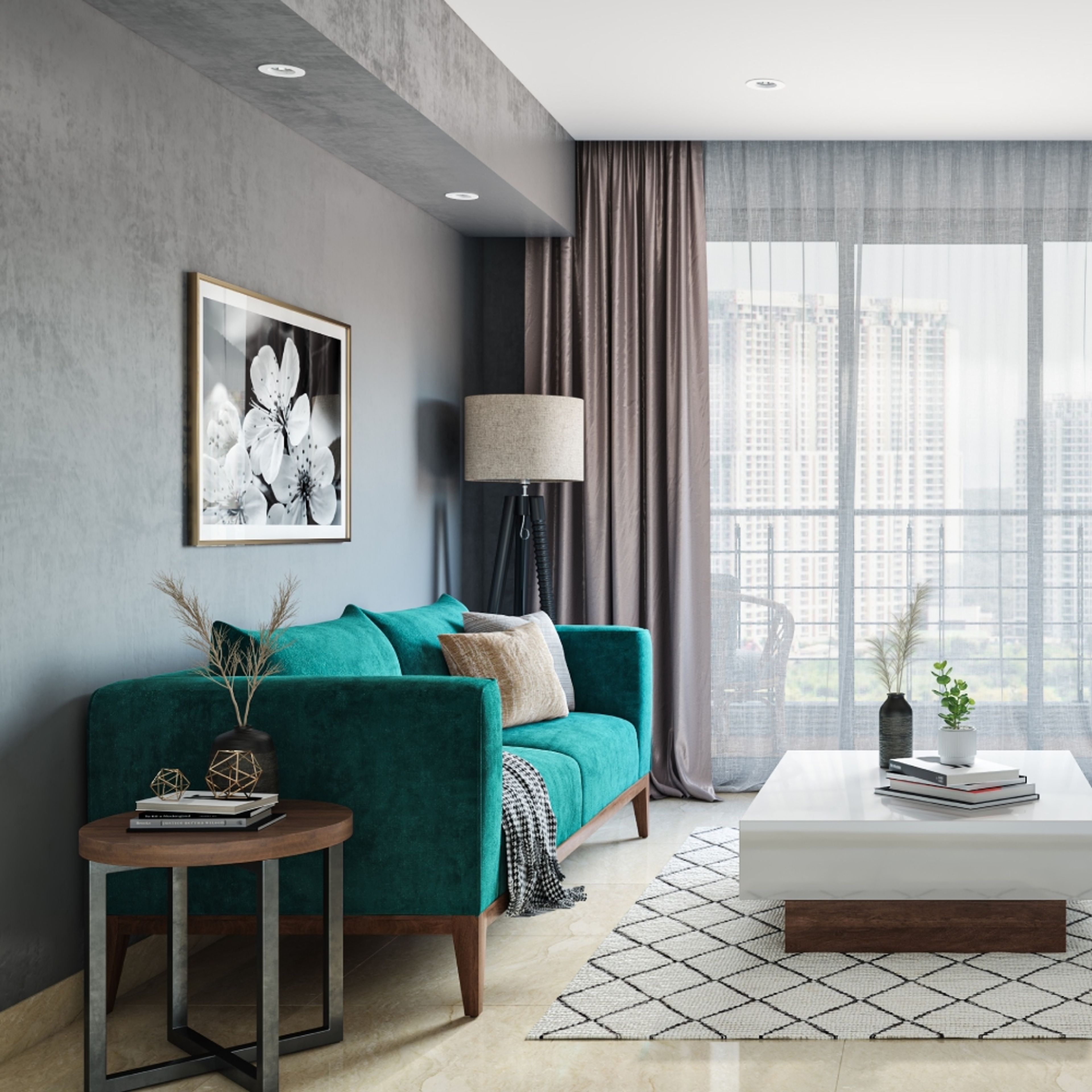 Modern Texture Paint Design In Grey Shades