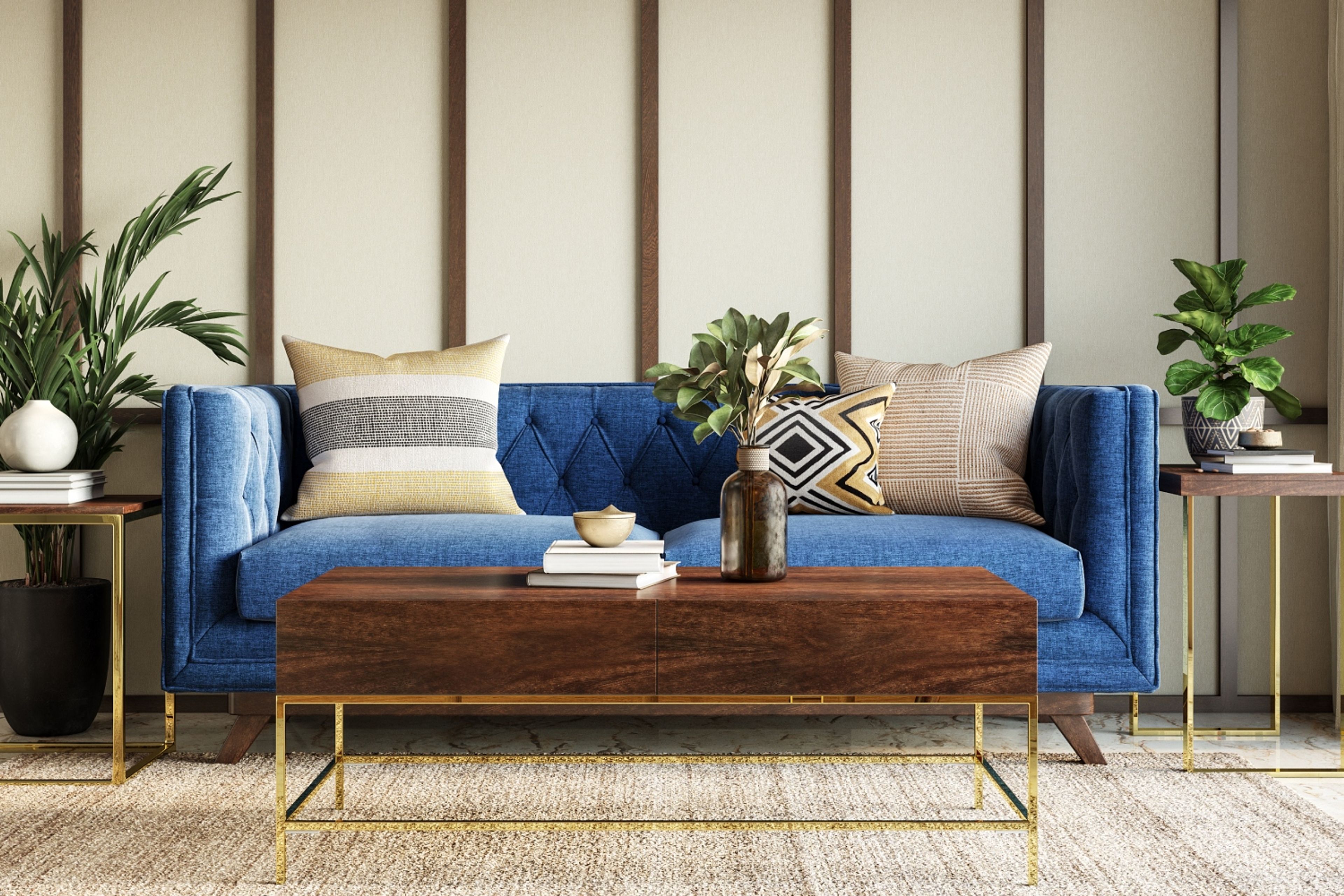 White And Wooden Wall Design - Livspace