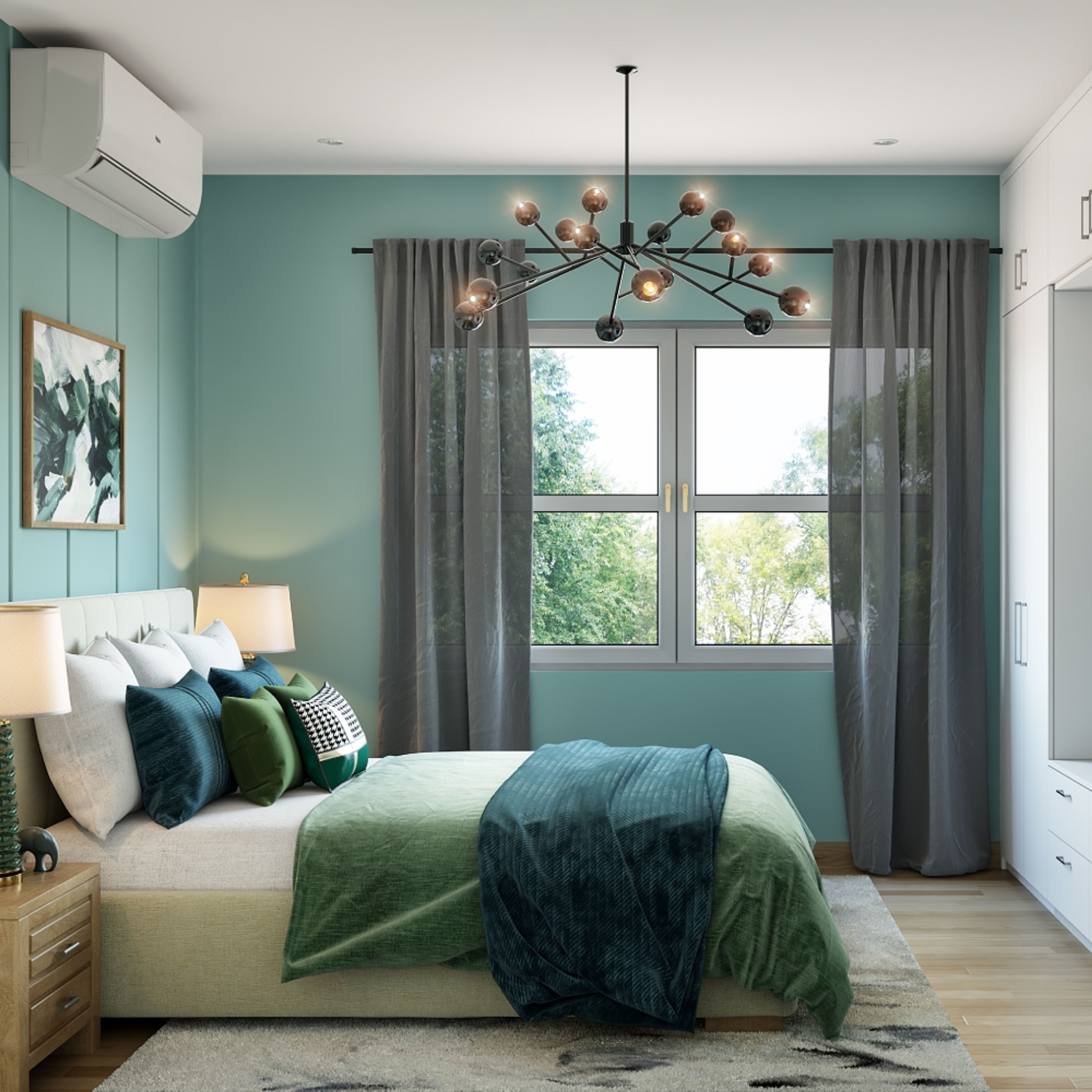 Modern Blue Bedroom Colours