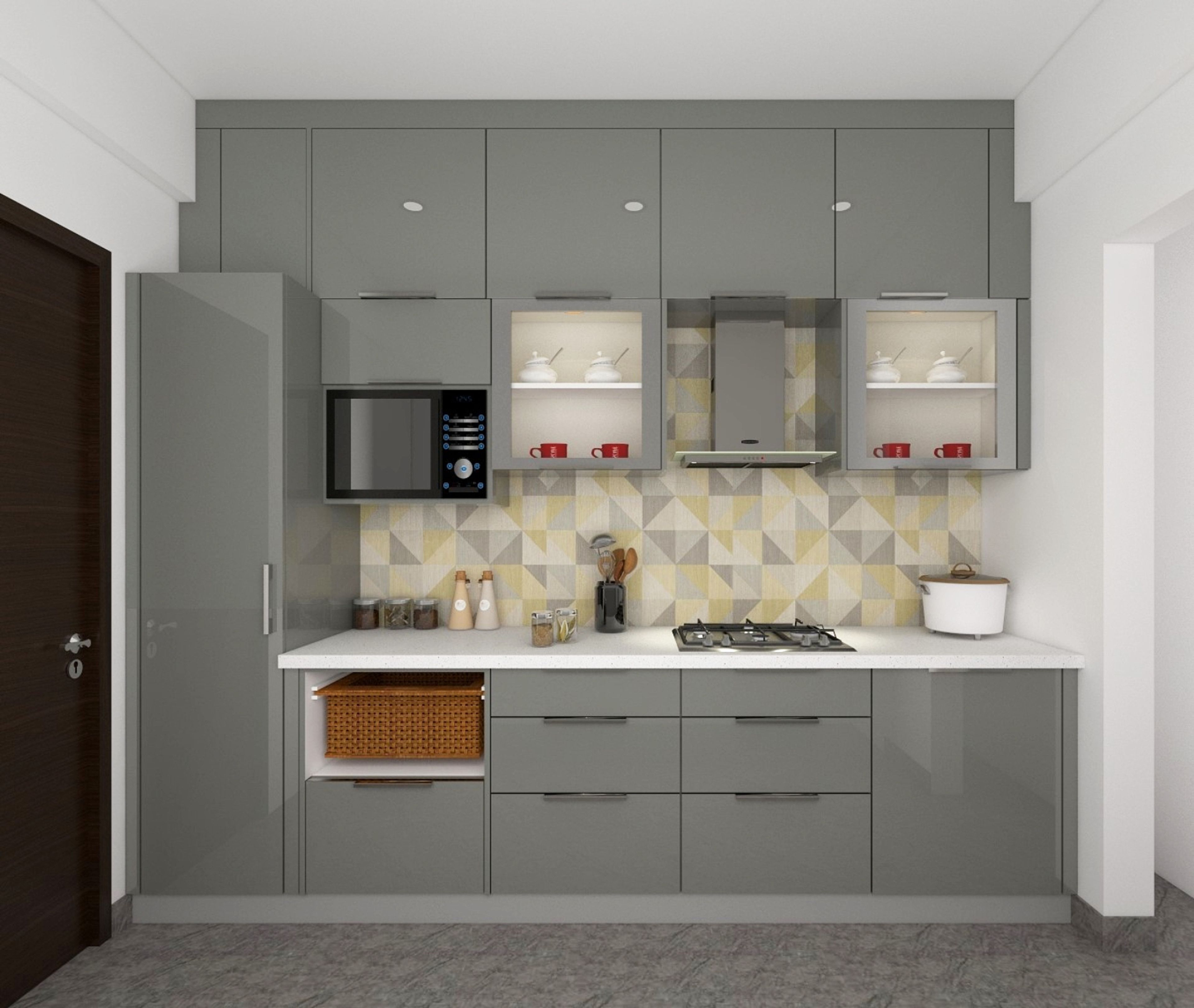 Silver Contemporary Parallel Kitchen