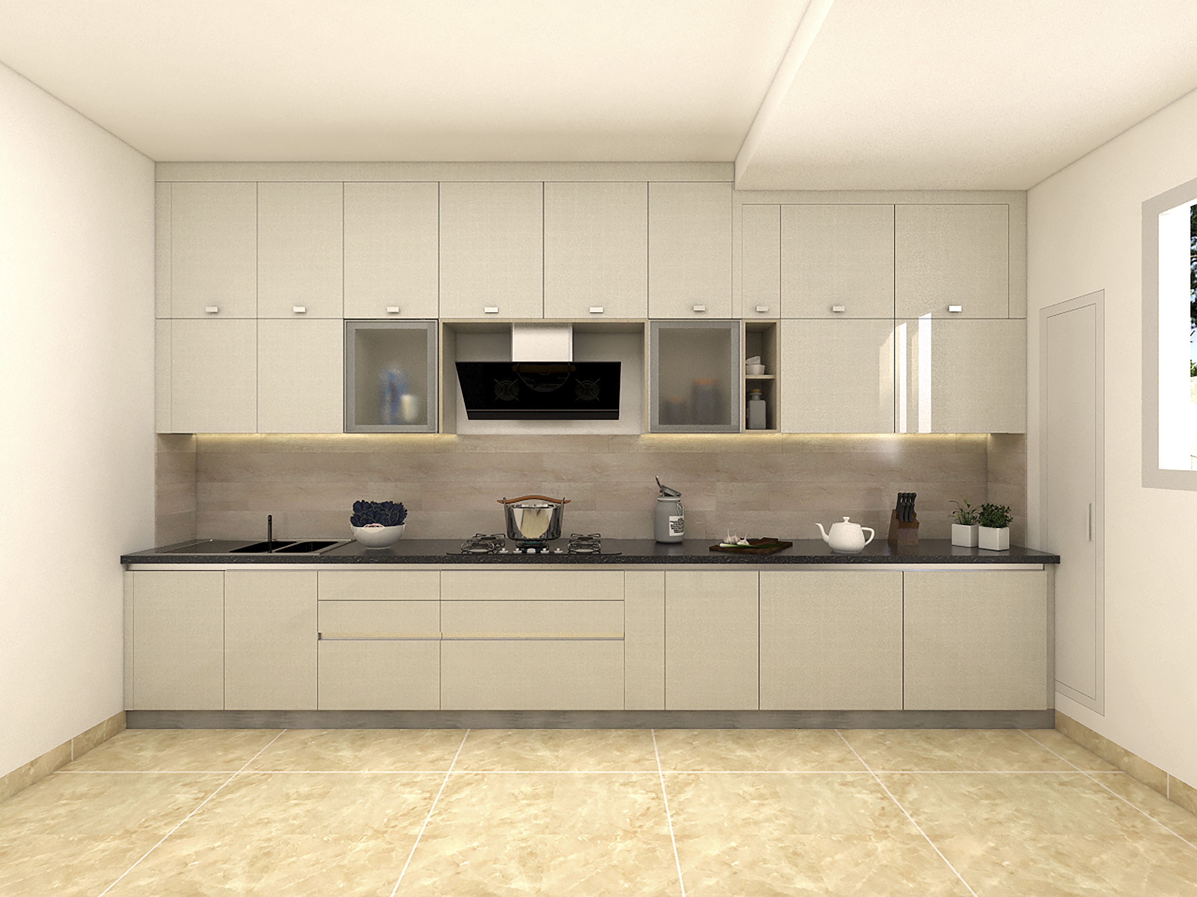 Neutral Monochromatic Kitchen