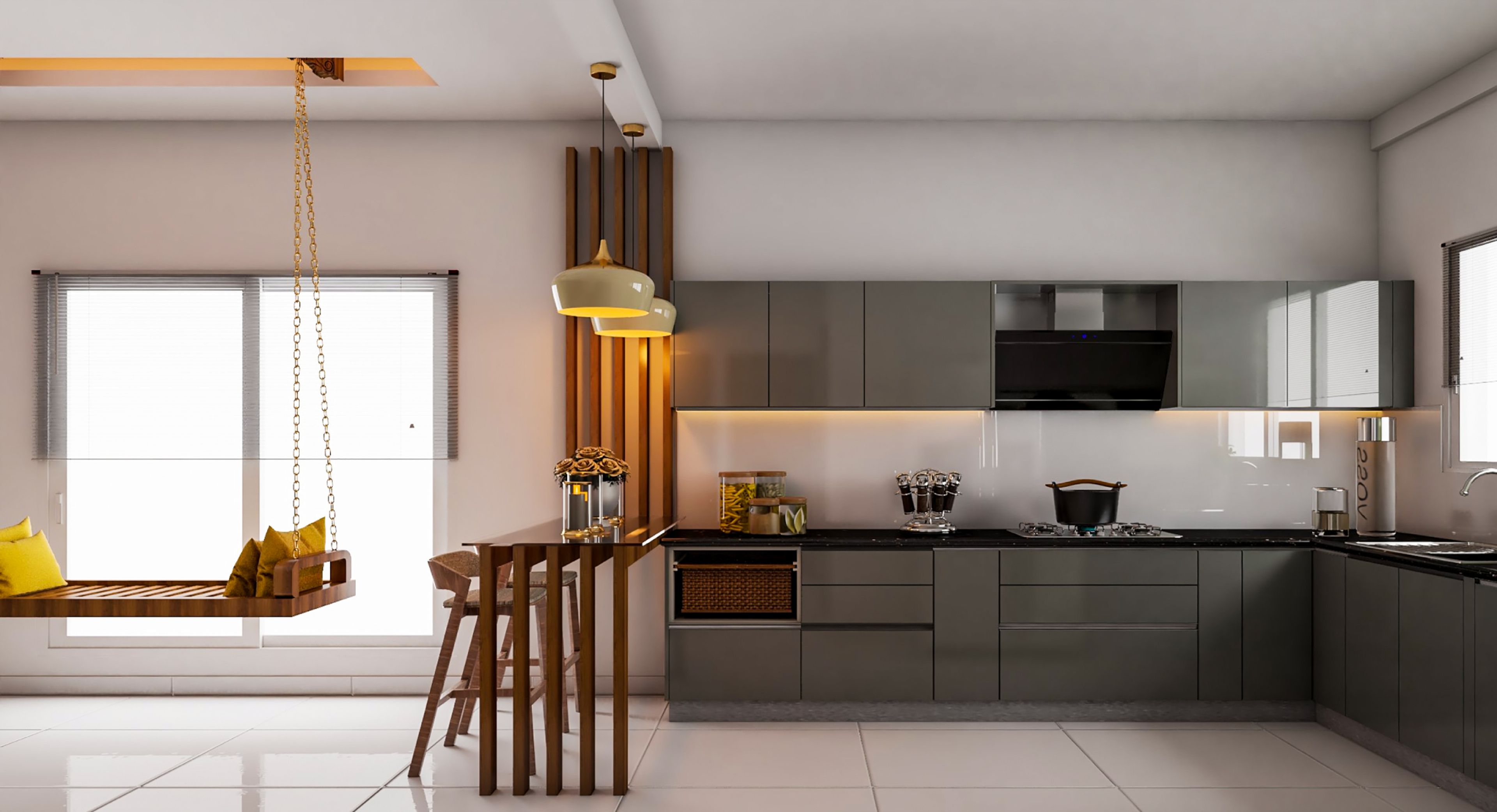 U-Shaped Social Kitchen