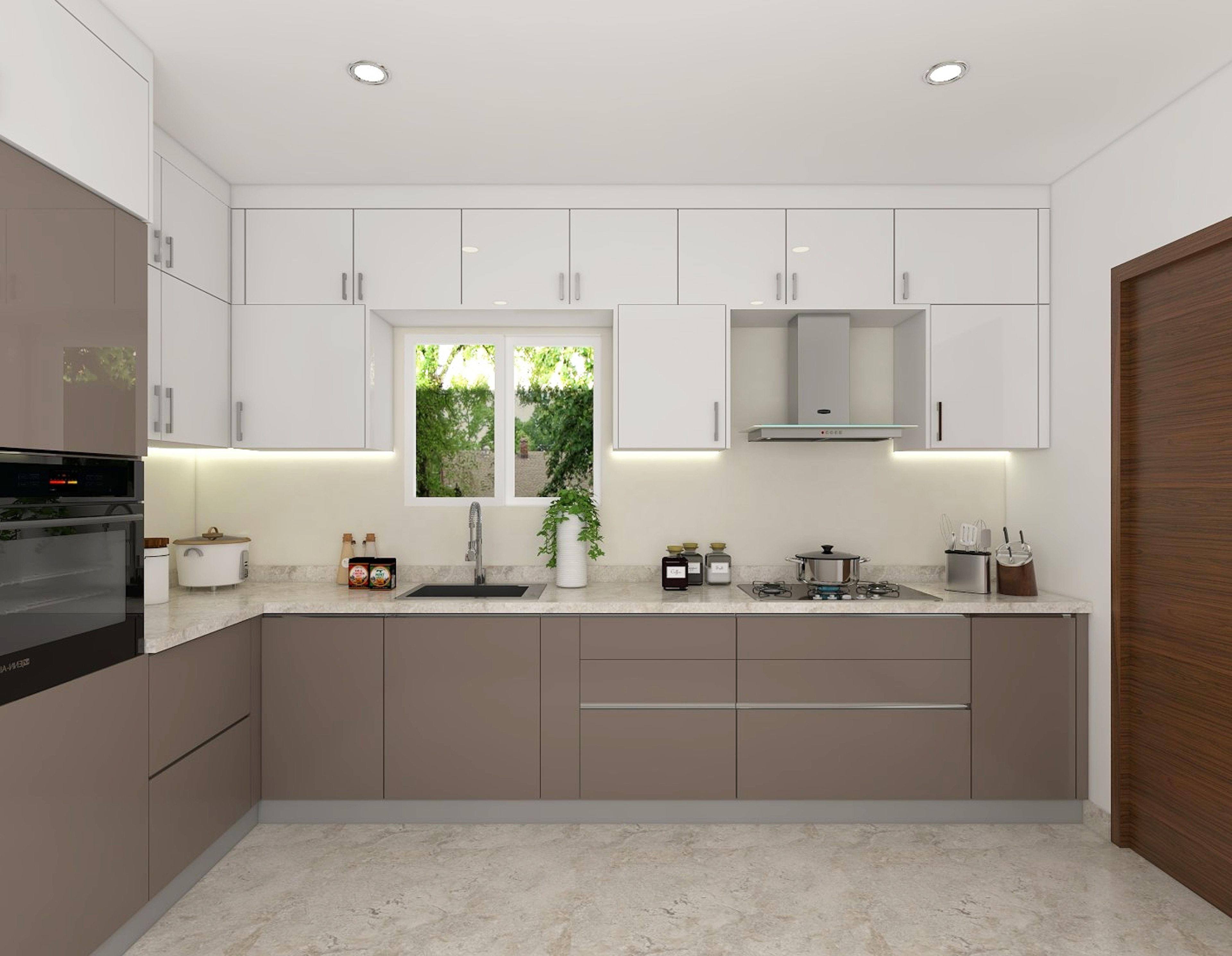 Glossy Light Brown Kitchen