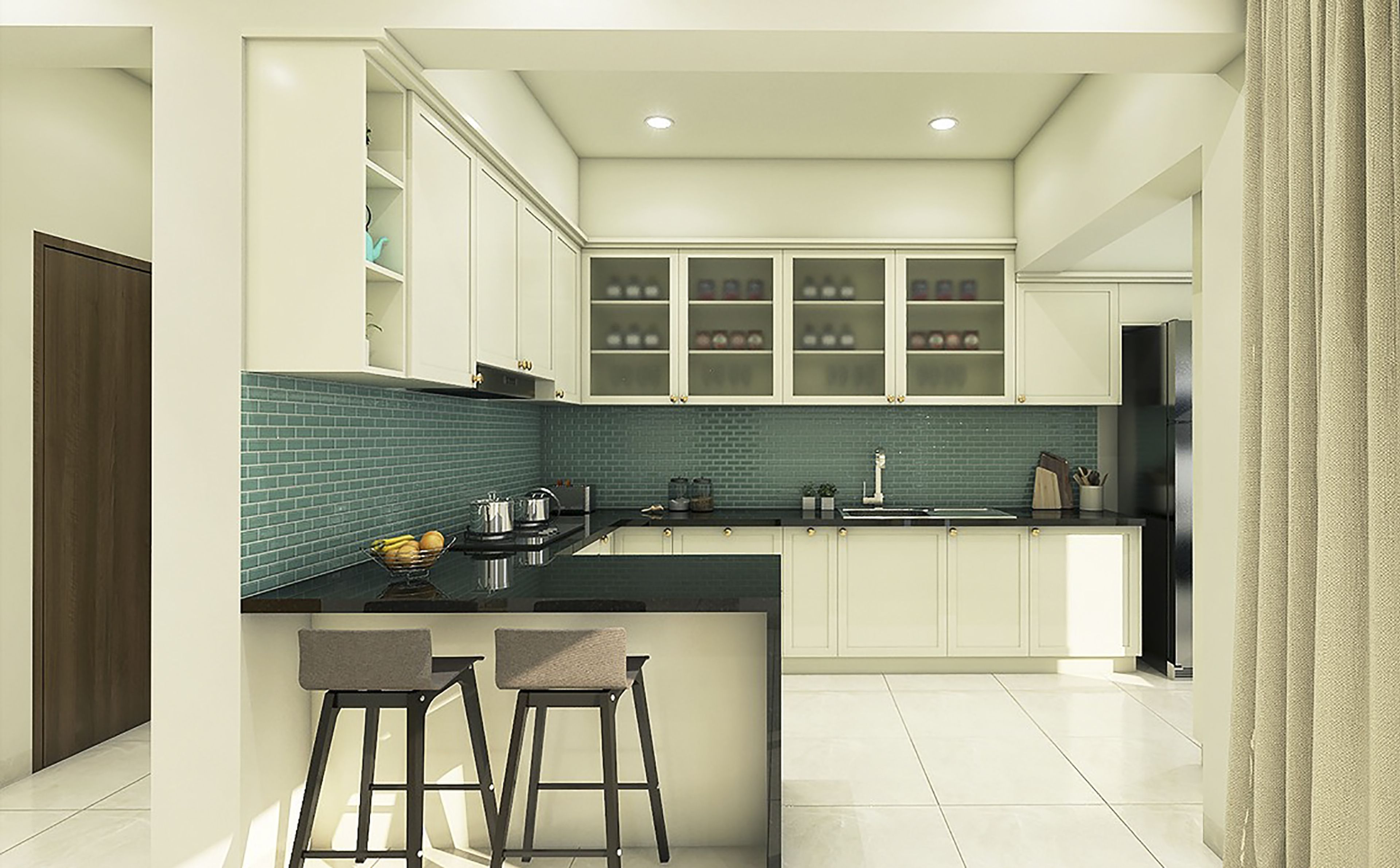 Spacious U-Shaped Kitchen