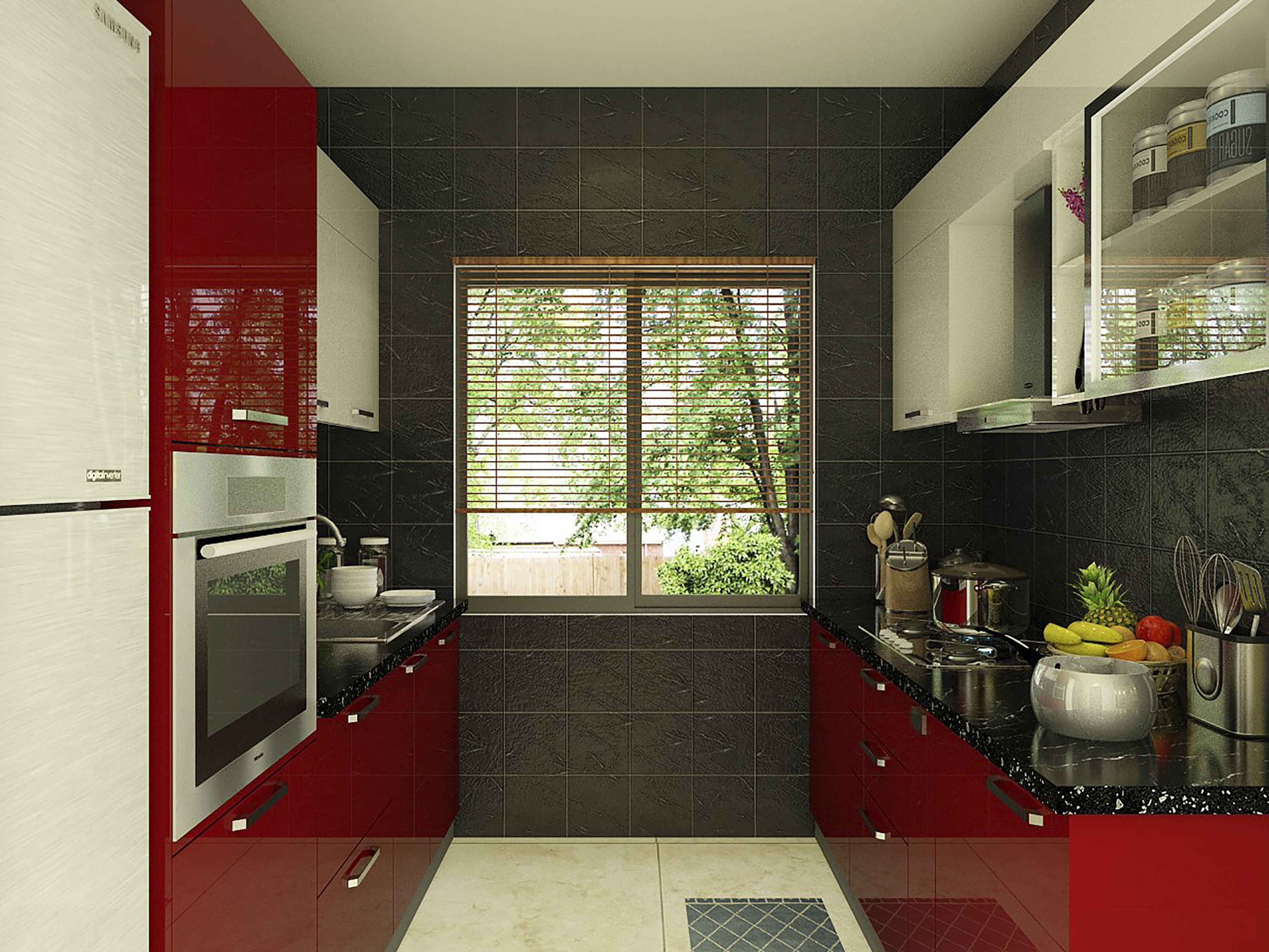 Premium Red and Black Kitchen