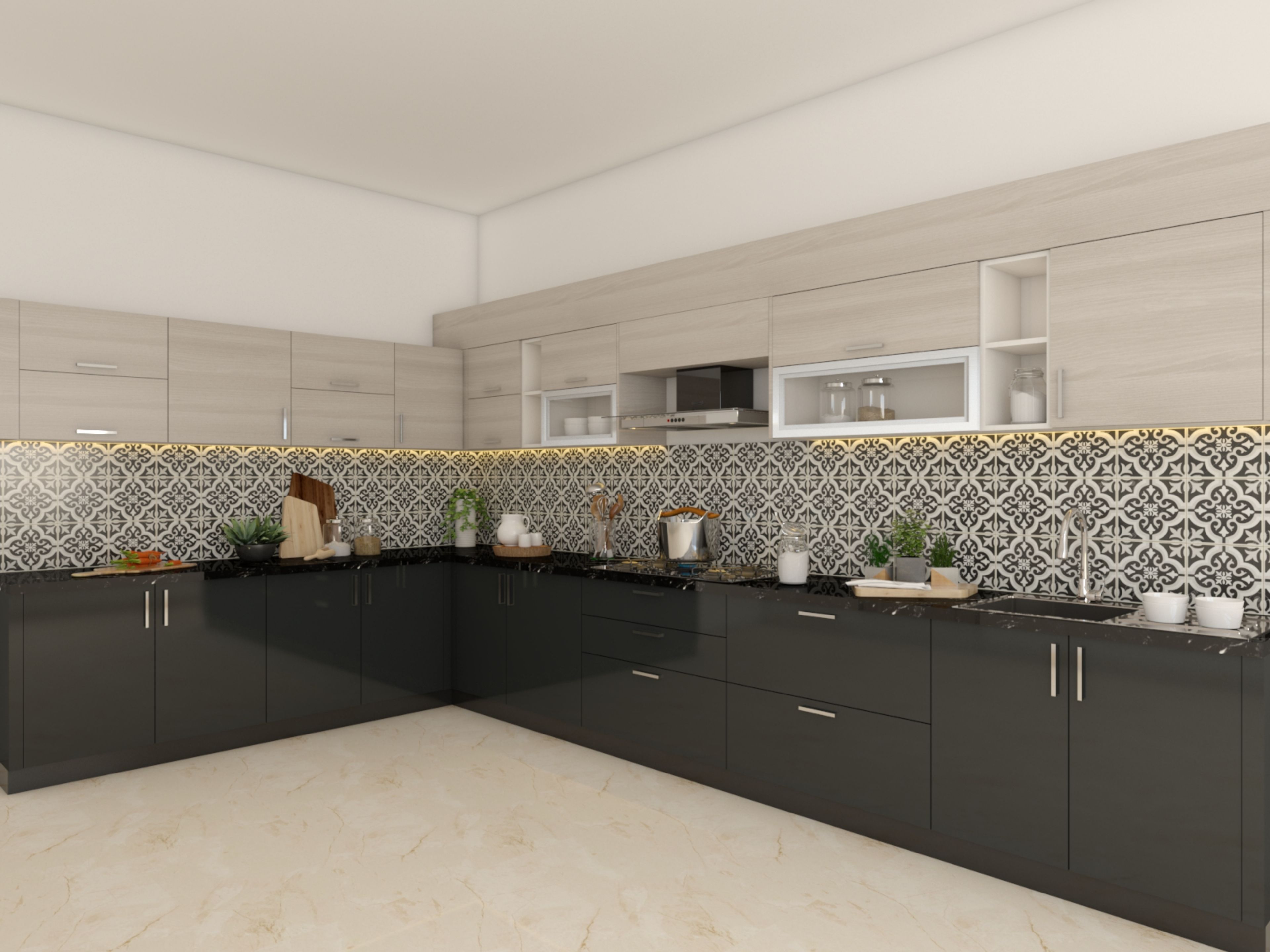 Contemporary L-Shaped Kitchen