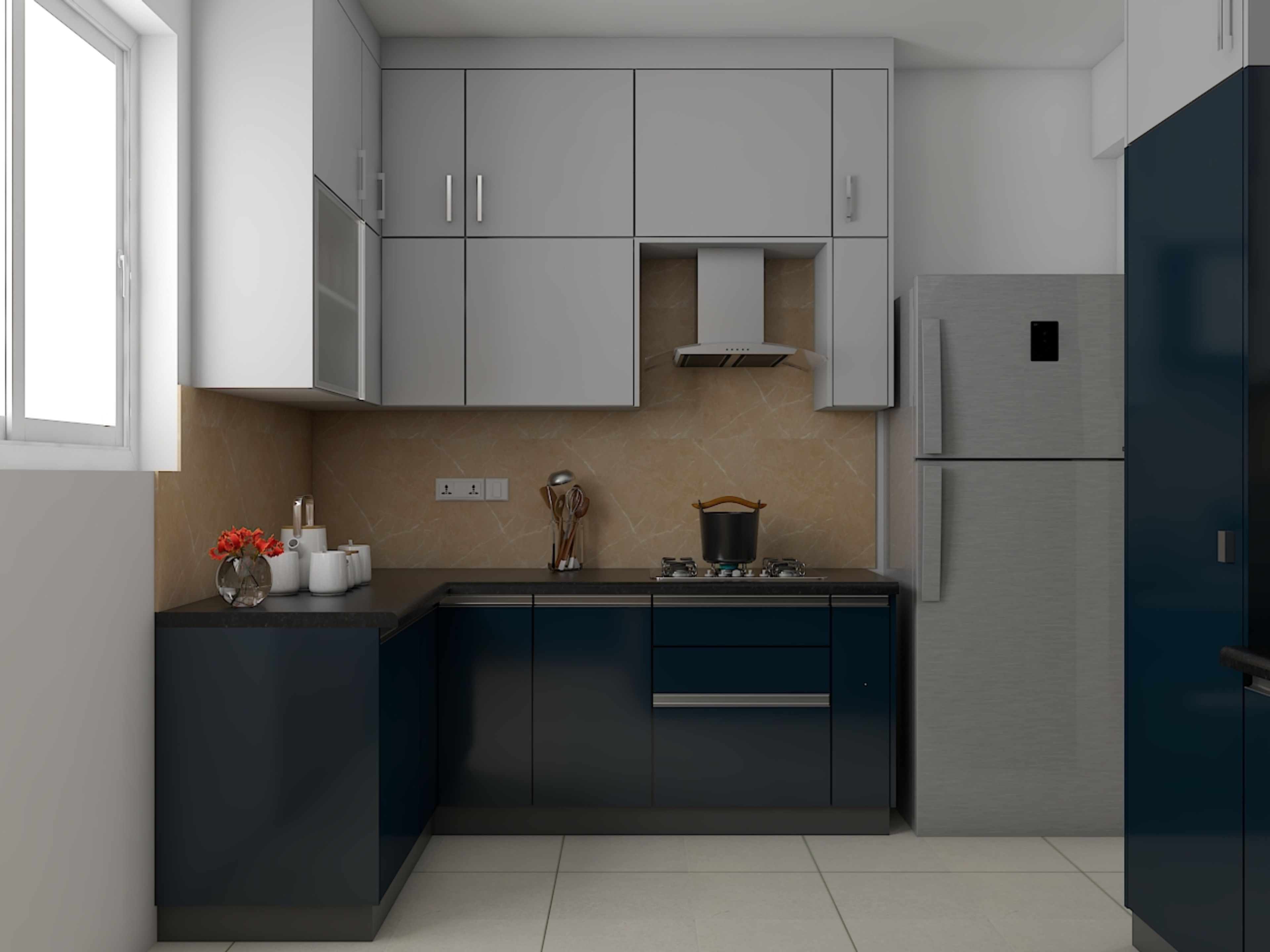 Contemporary L-Shaped Kitchen