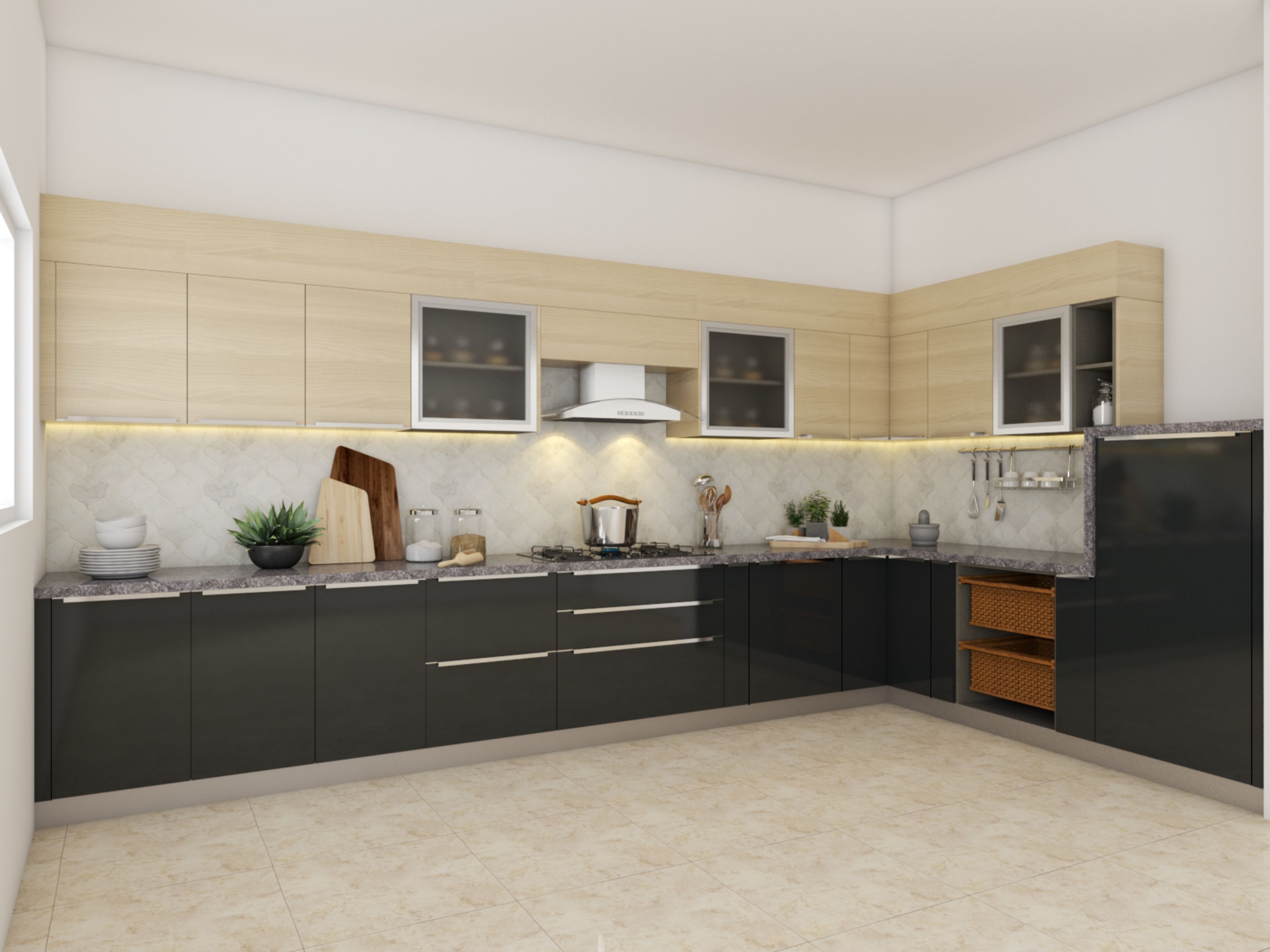 Max Convenience L-Shaped Kitchen