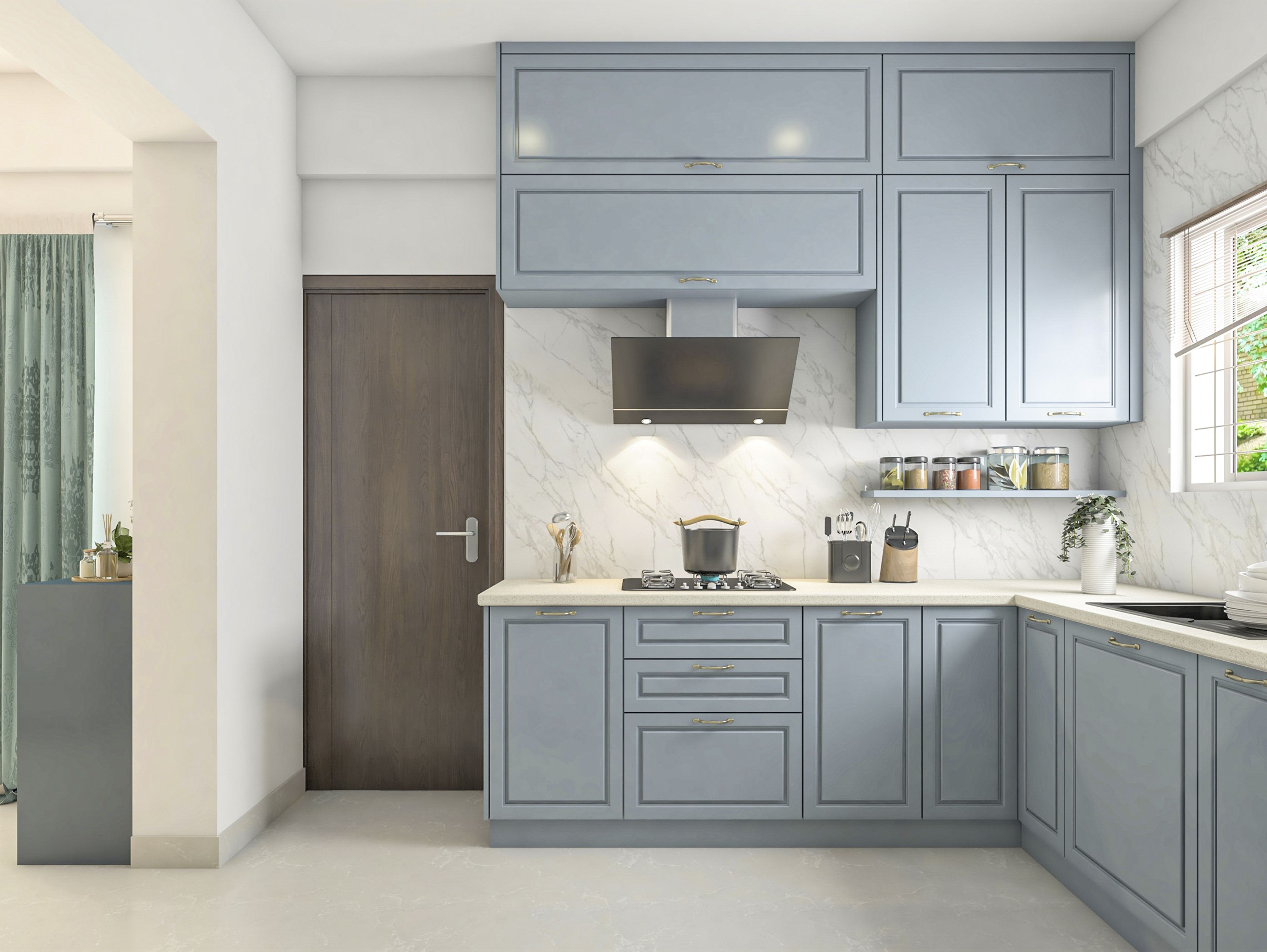 U-Shaped Modular Kitchen
