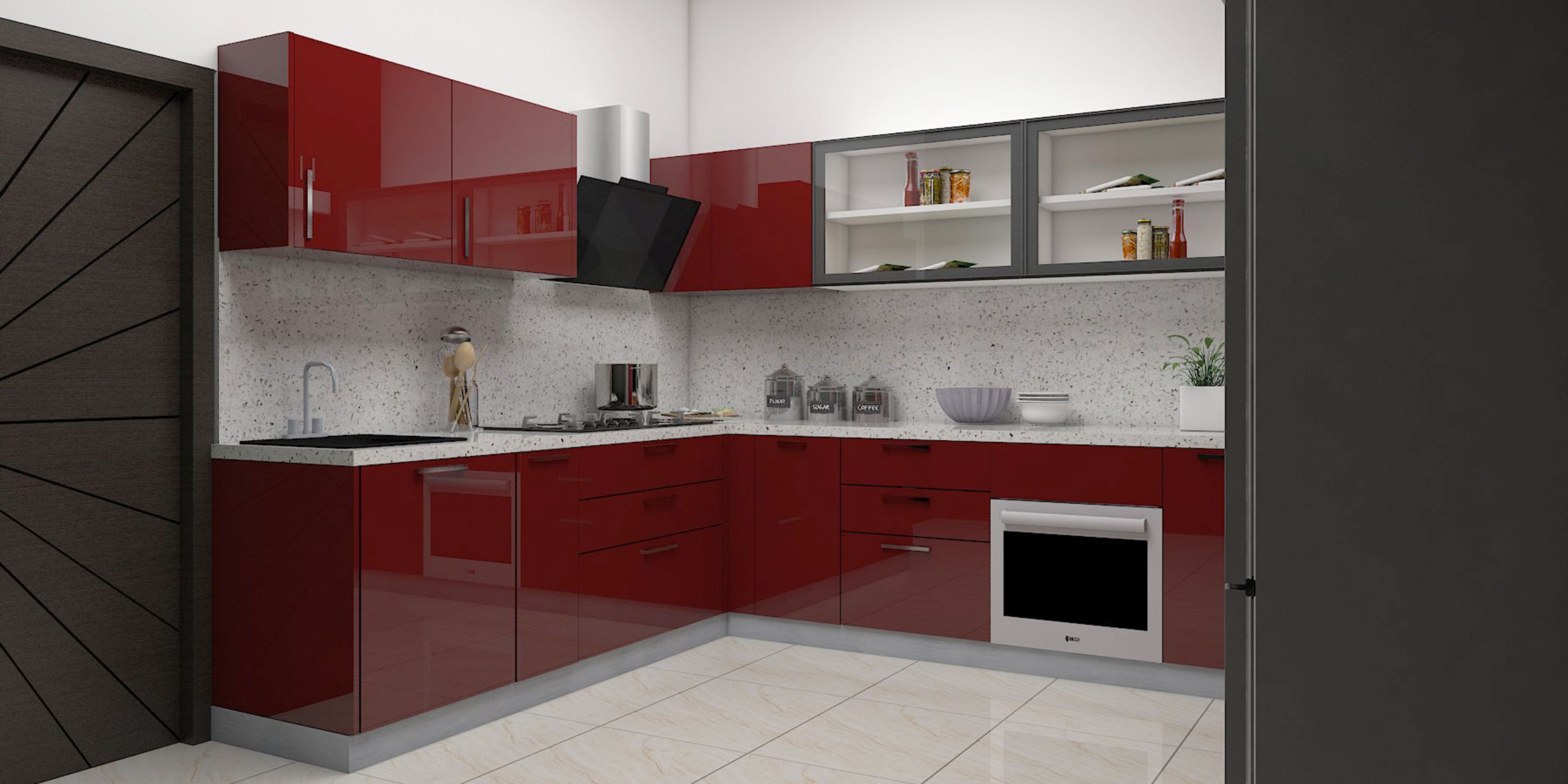 Crimson Red ModernKitchen