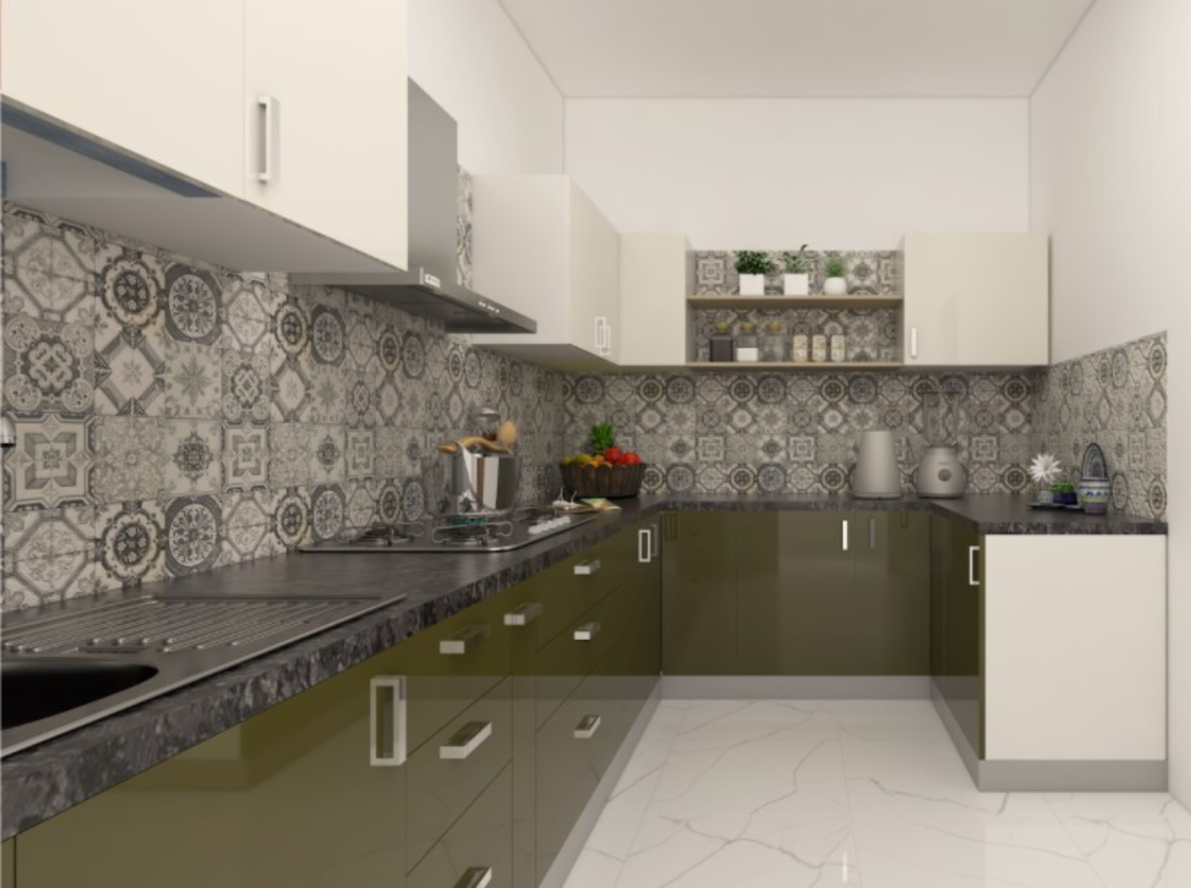 U-Shaped Contemporary Kitchen