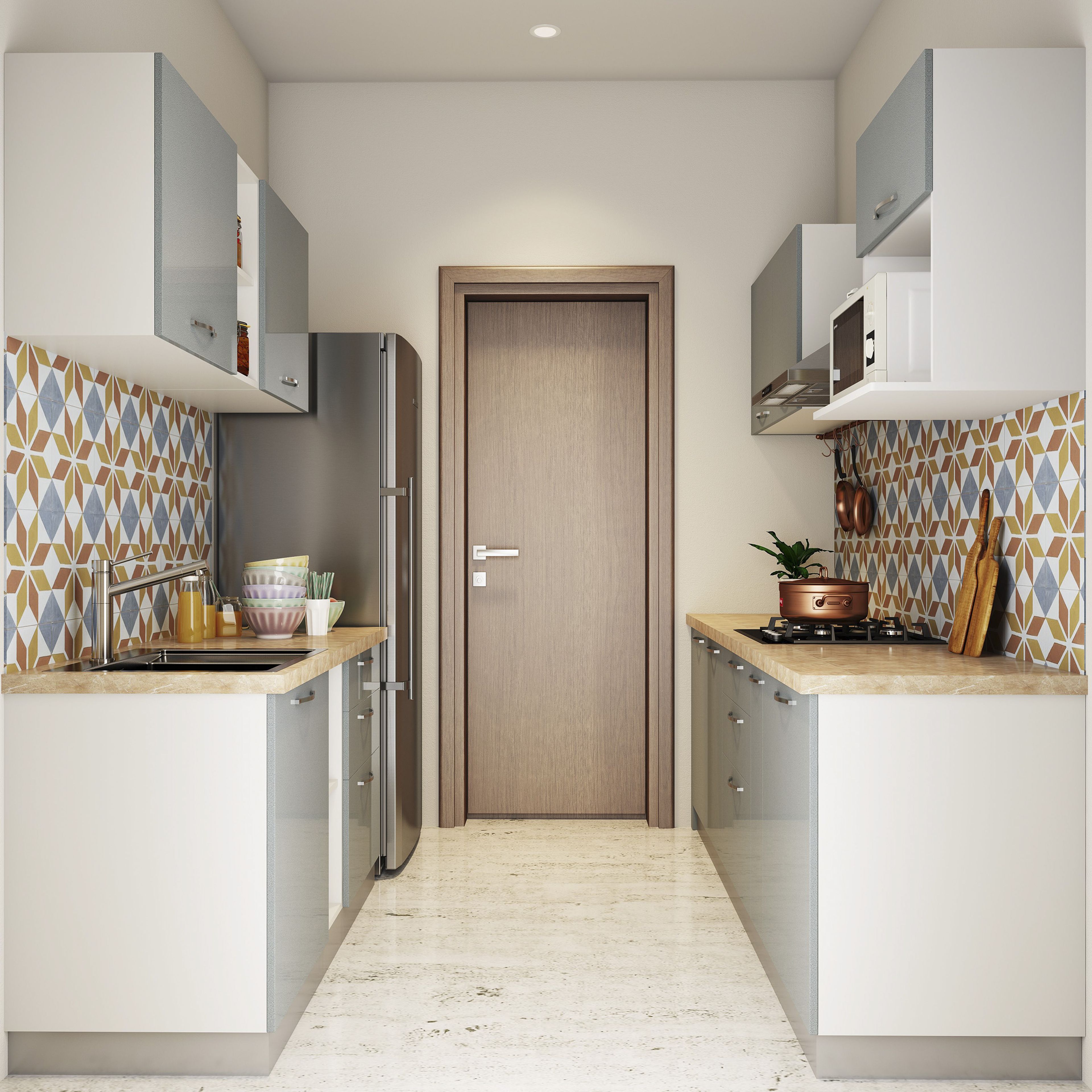 Silver Contemporary Kitchen