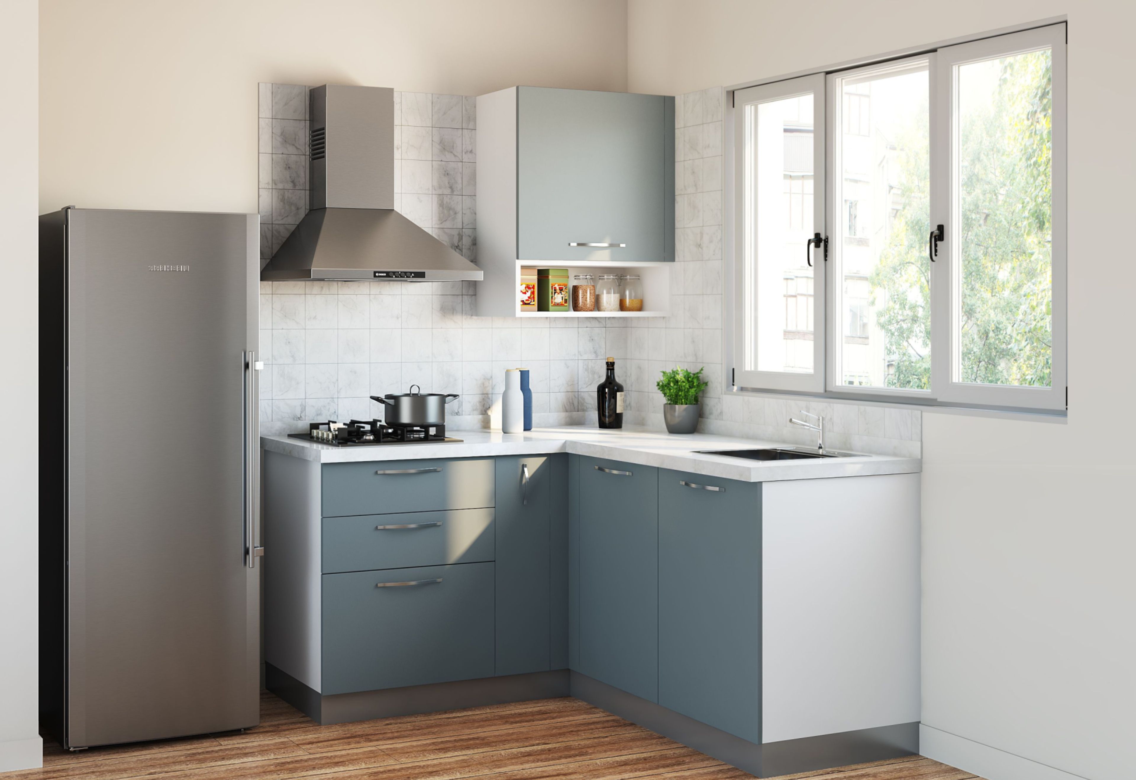 Silver Compact Kitchen
