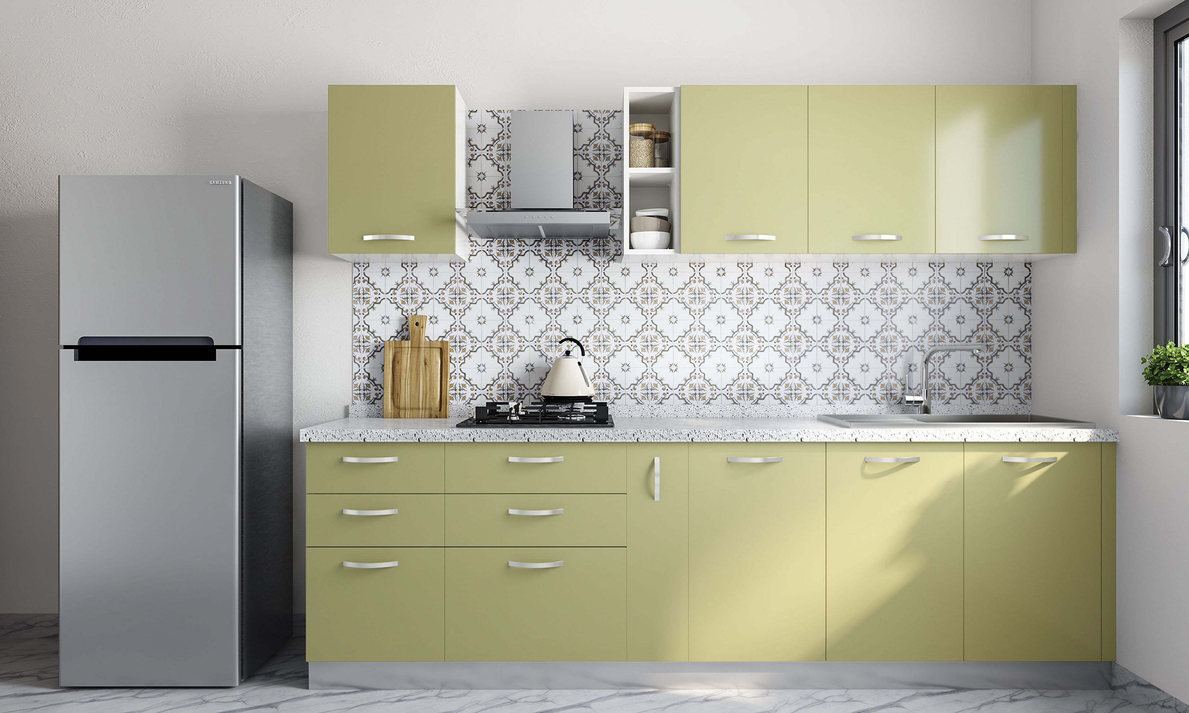 Compact Straight Line Kitchen