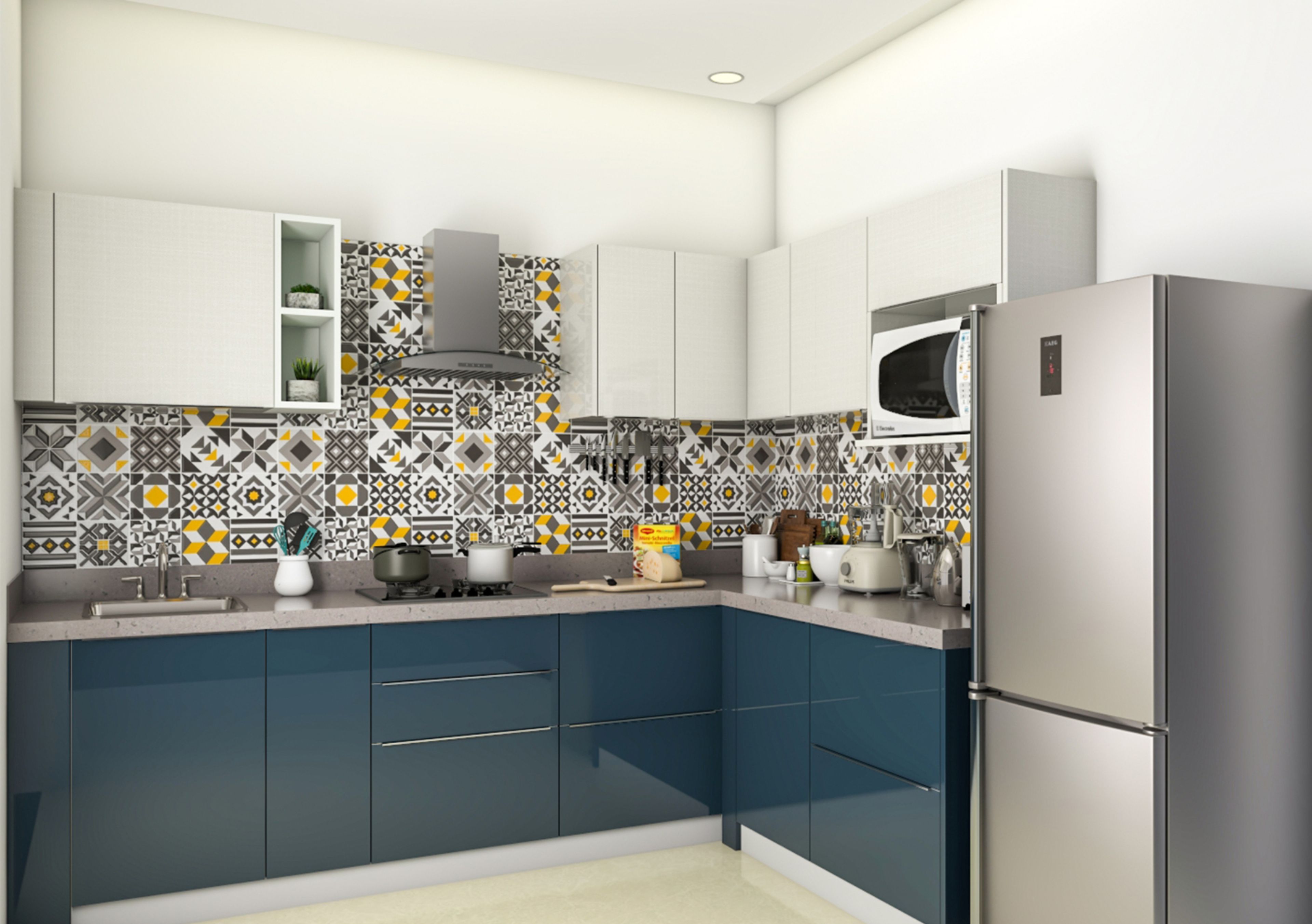 L-Shaped Economical Kitchen