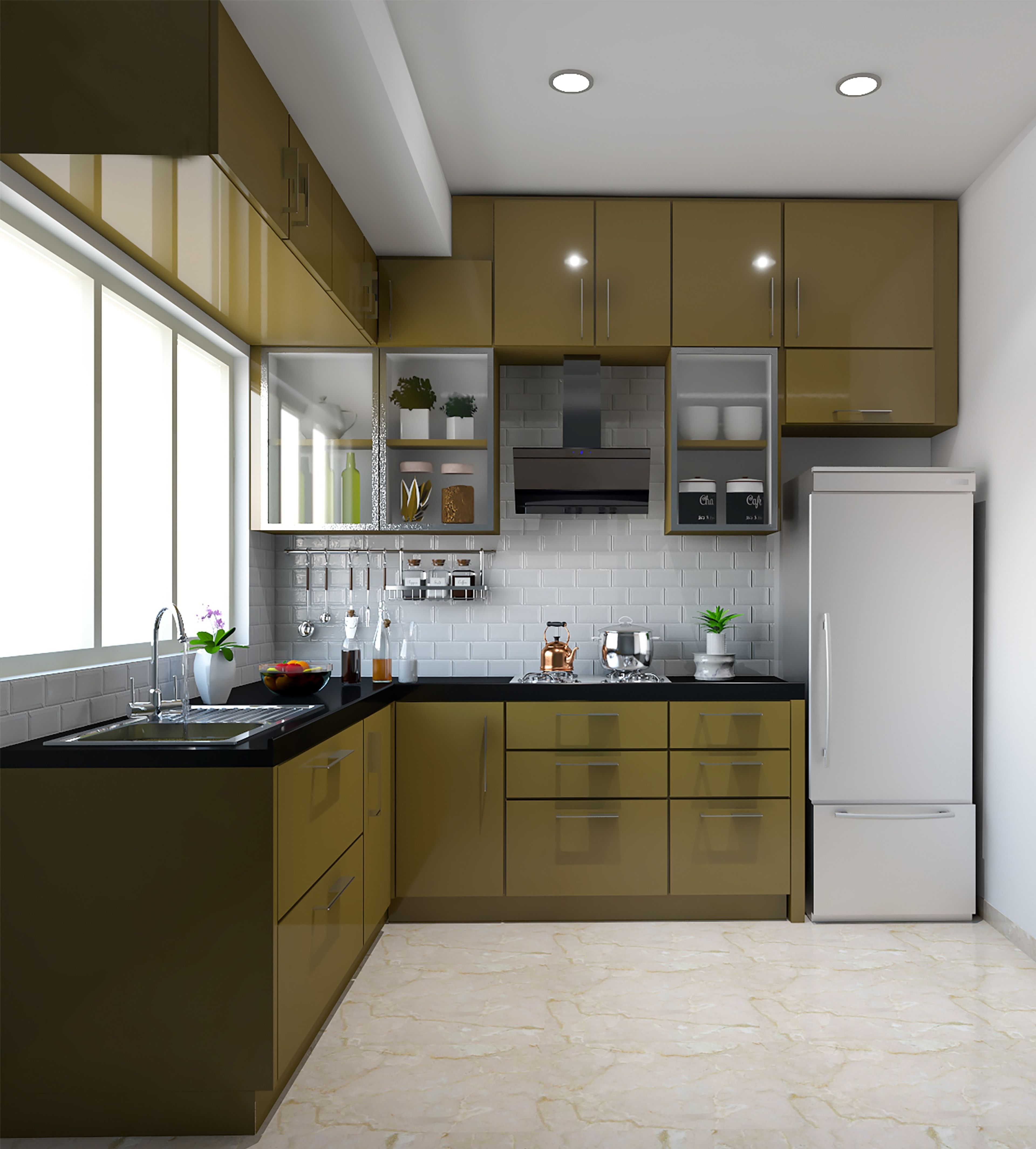 L-Shaped Contemporary Kitchen