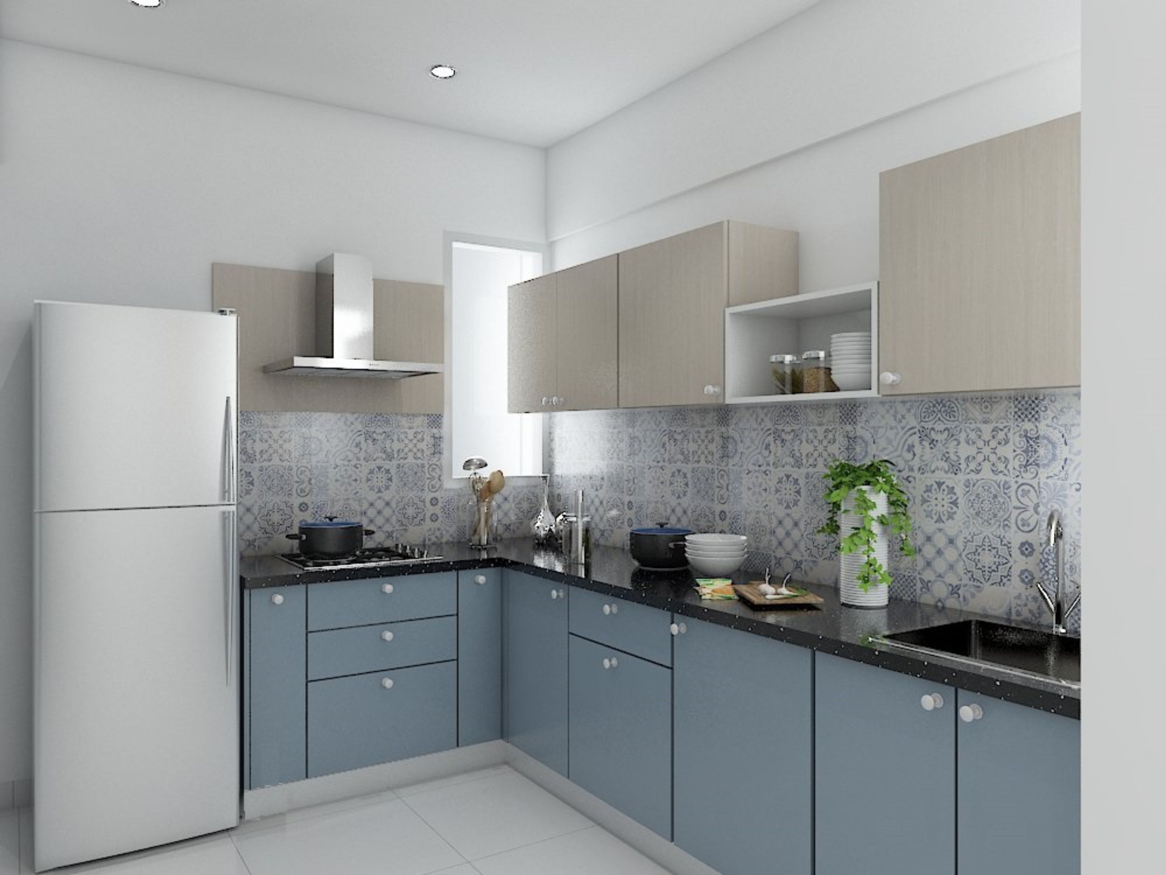 Spacious L-Shaped Kitchen