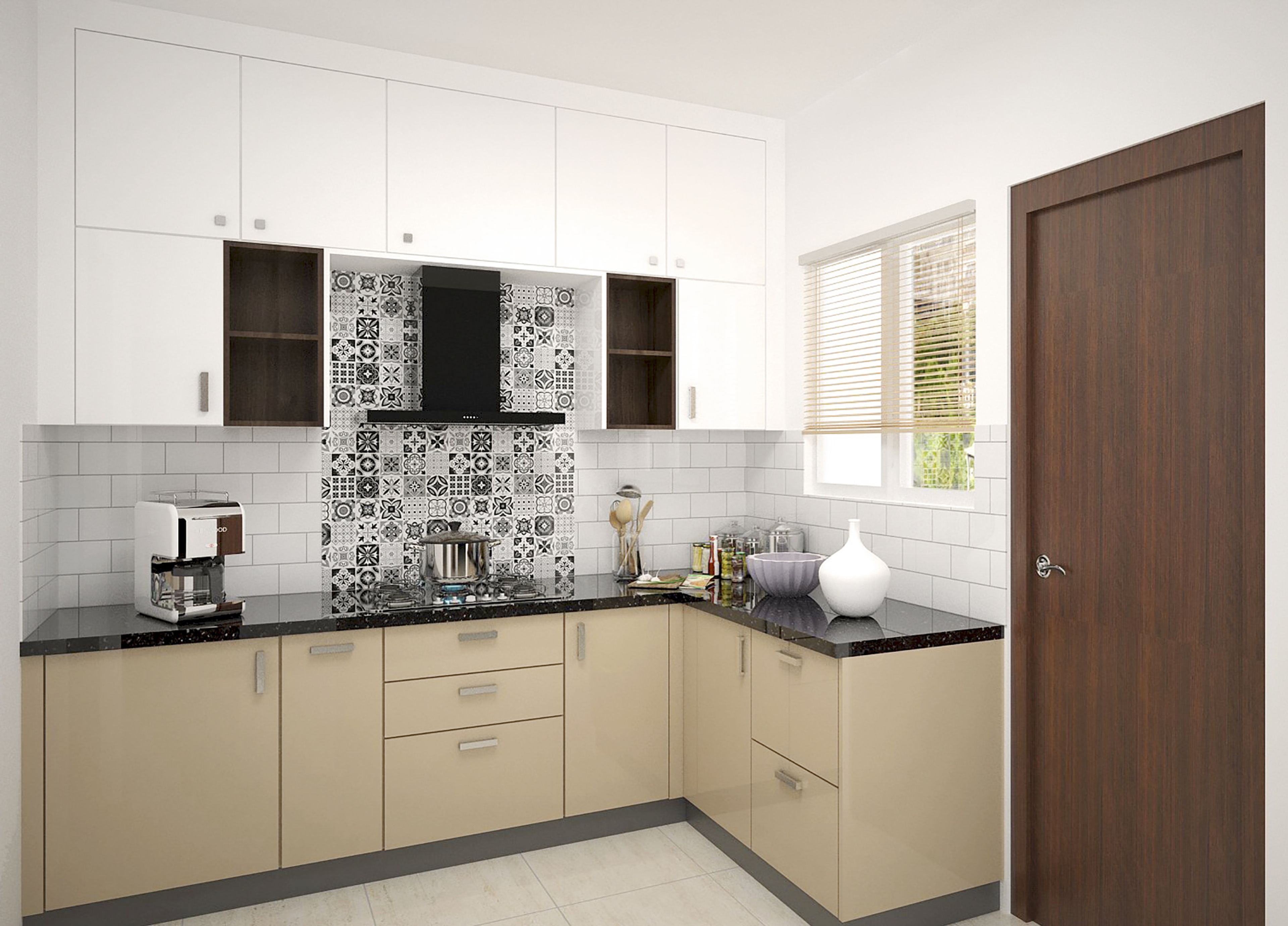 Light Brown Modular Kitchen