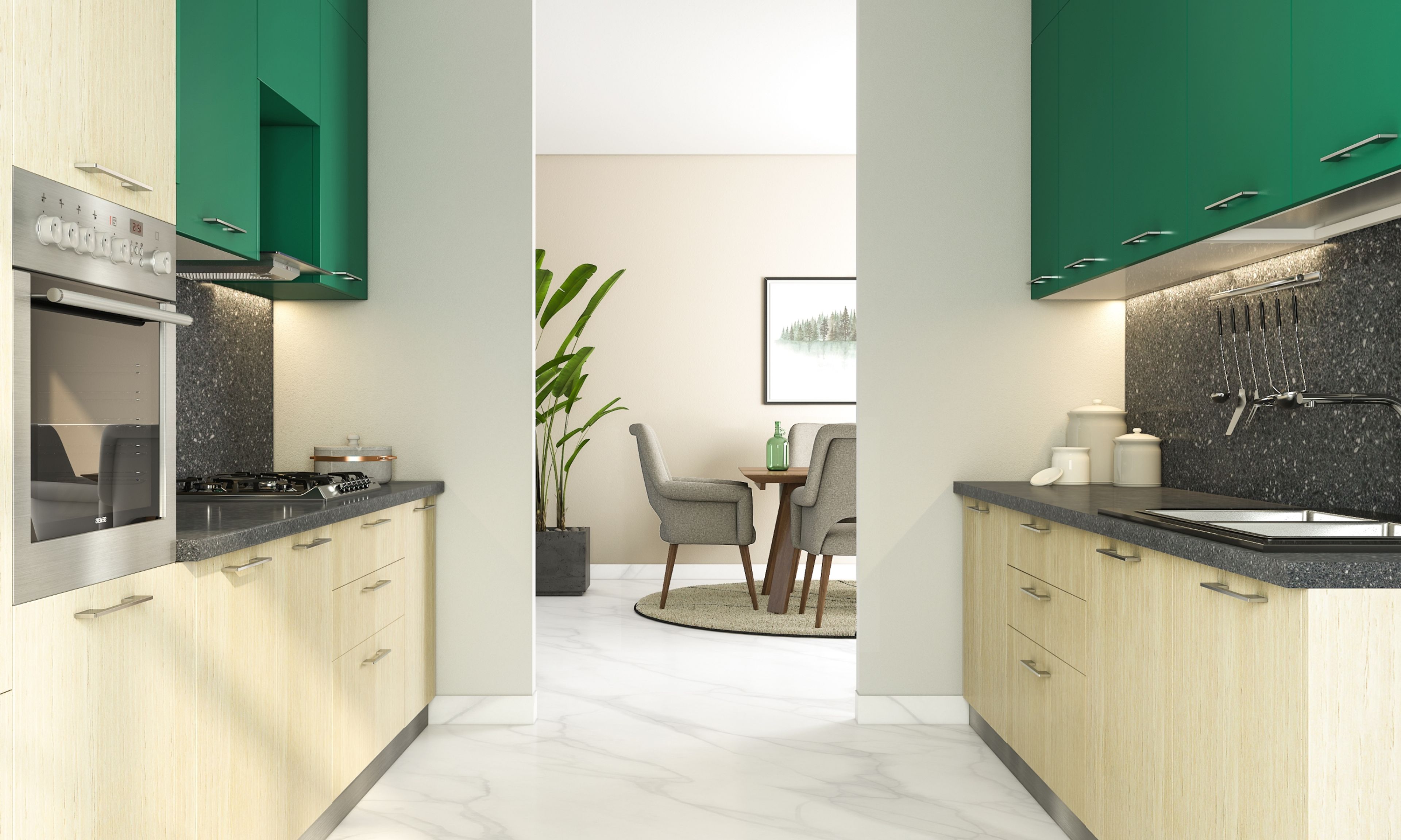 Parallel Contemporary Kitchen