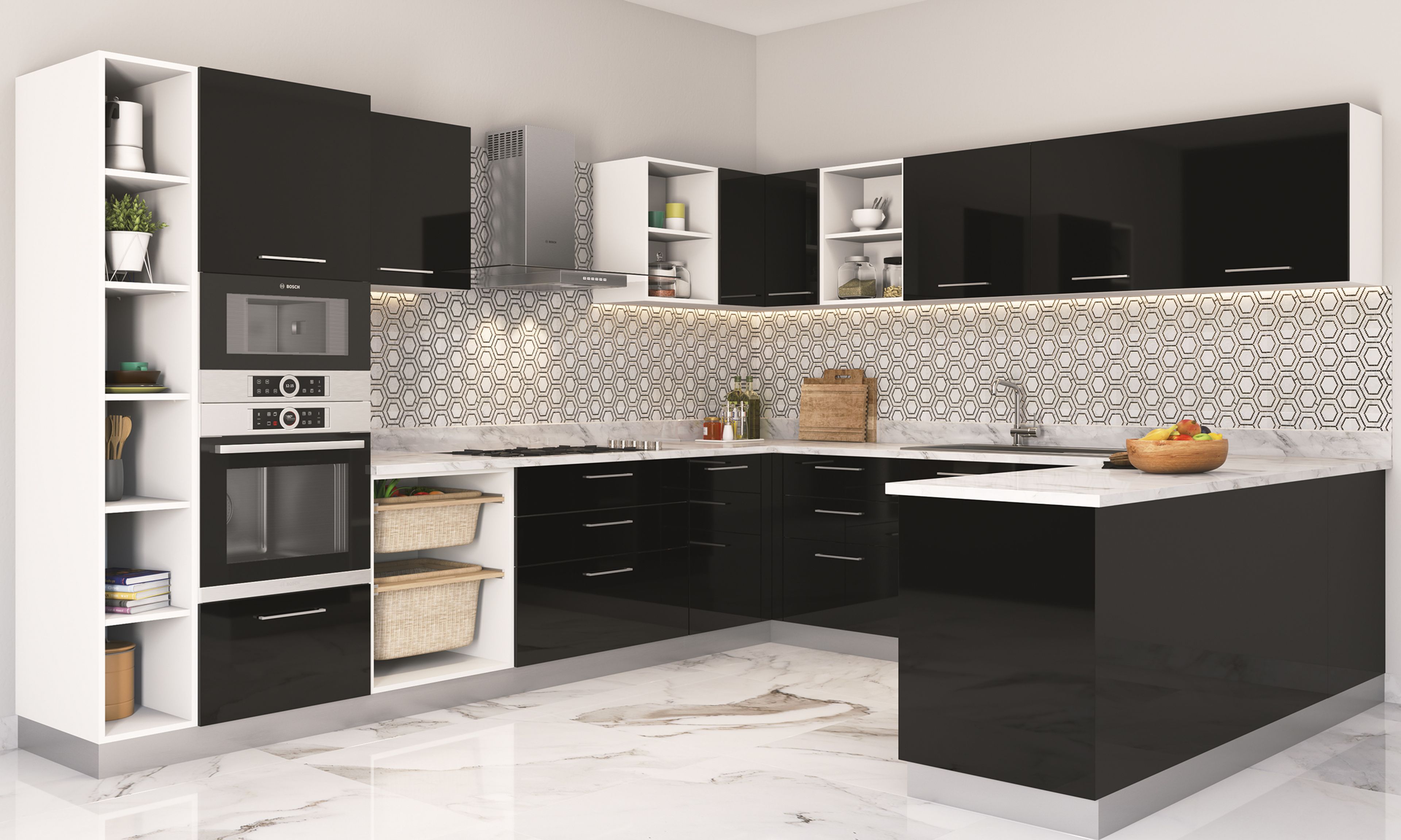 Black-White Modern Kitchen