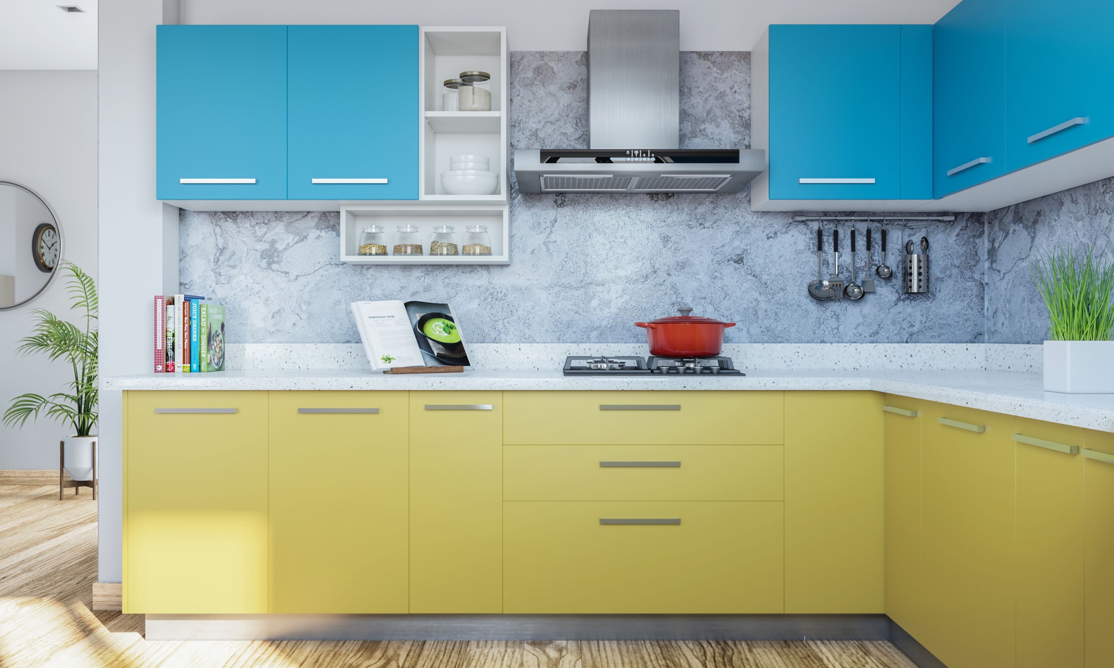 Multi-Coloured Contemporary Kitchen