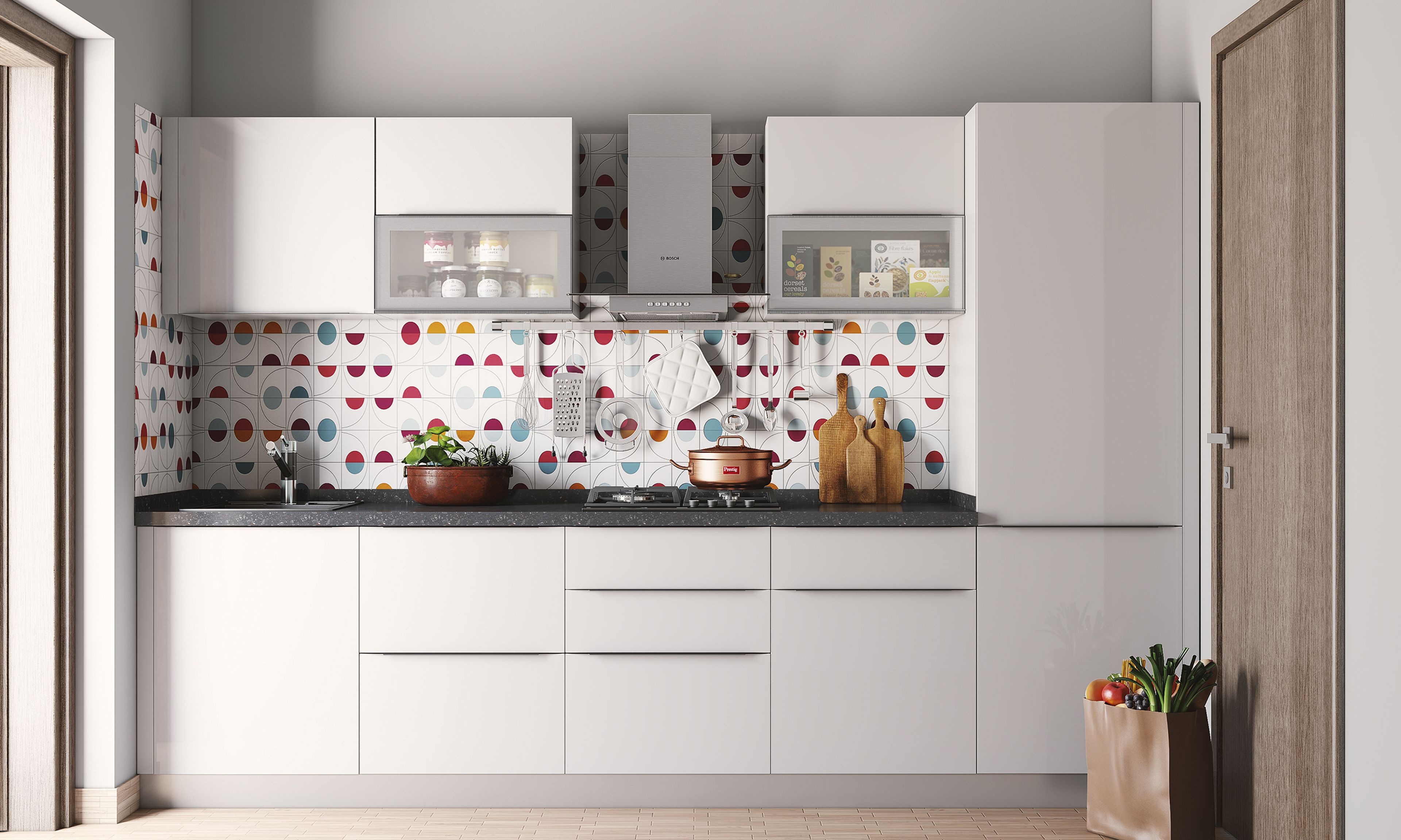 Modern Monochromatic Kitchen