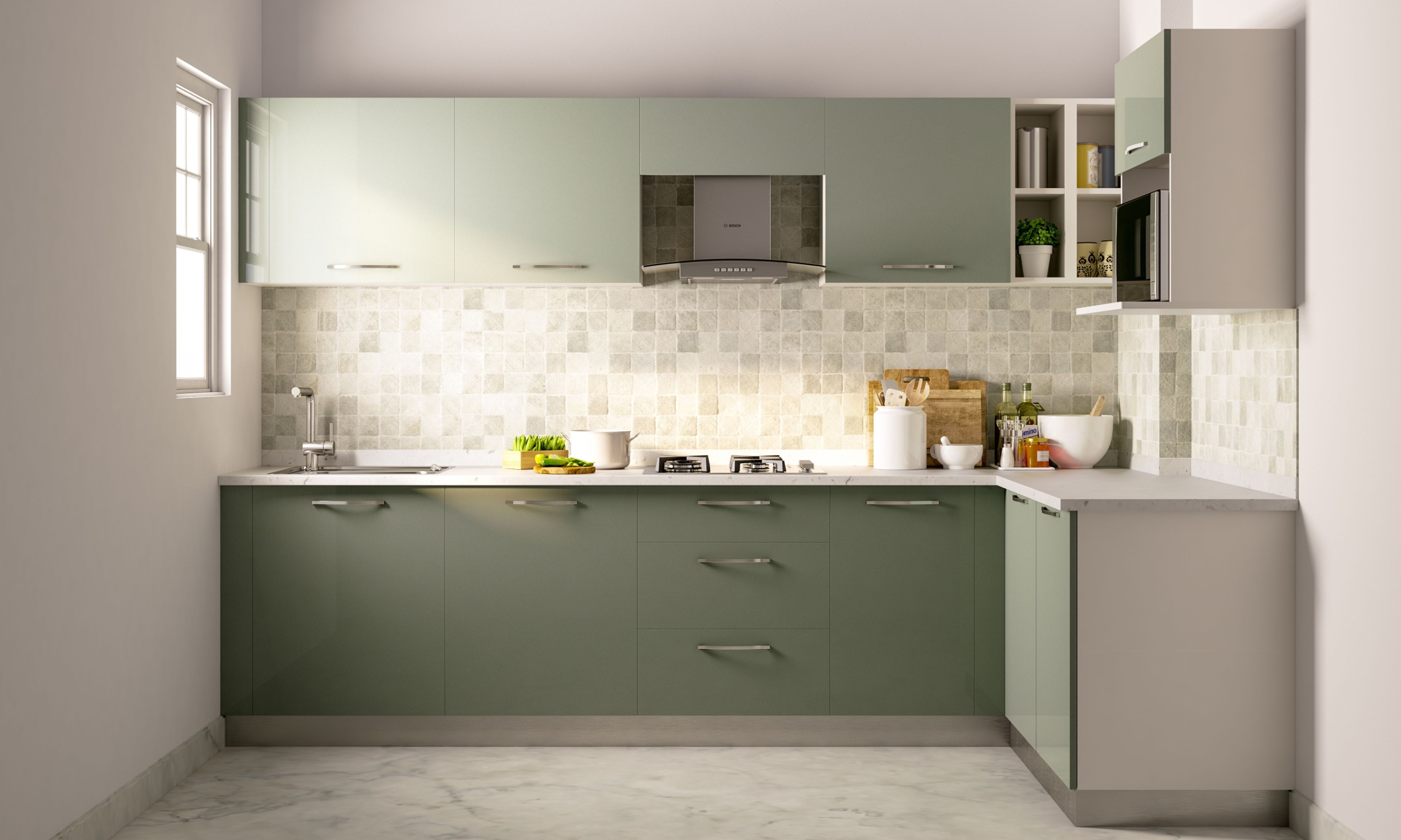 Convenience Max L-shaped Modular Kitchen