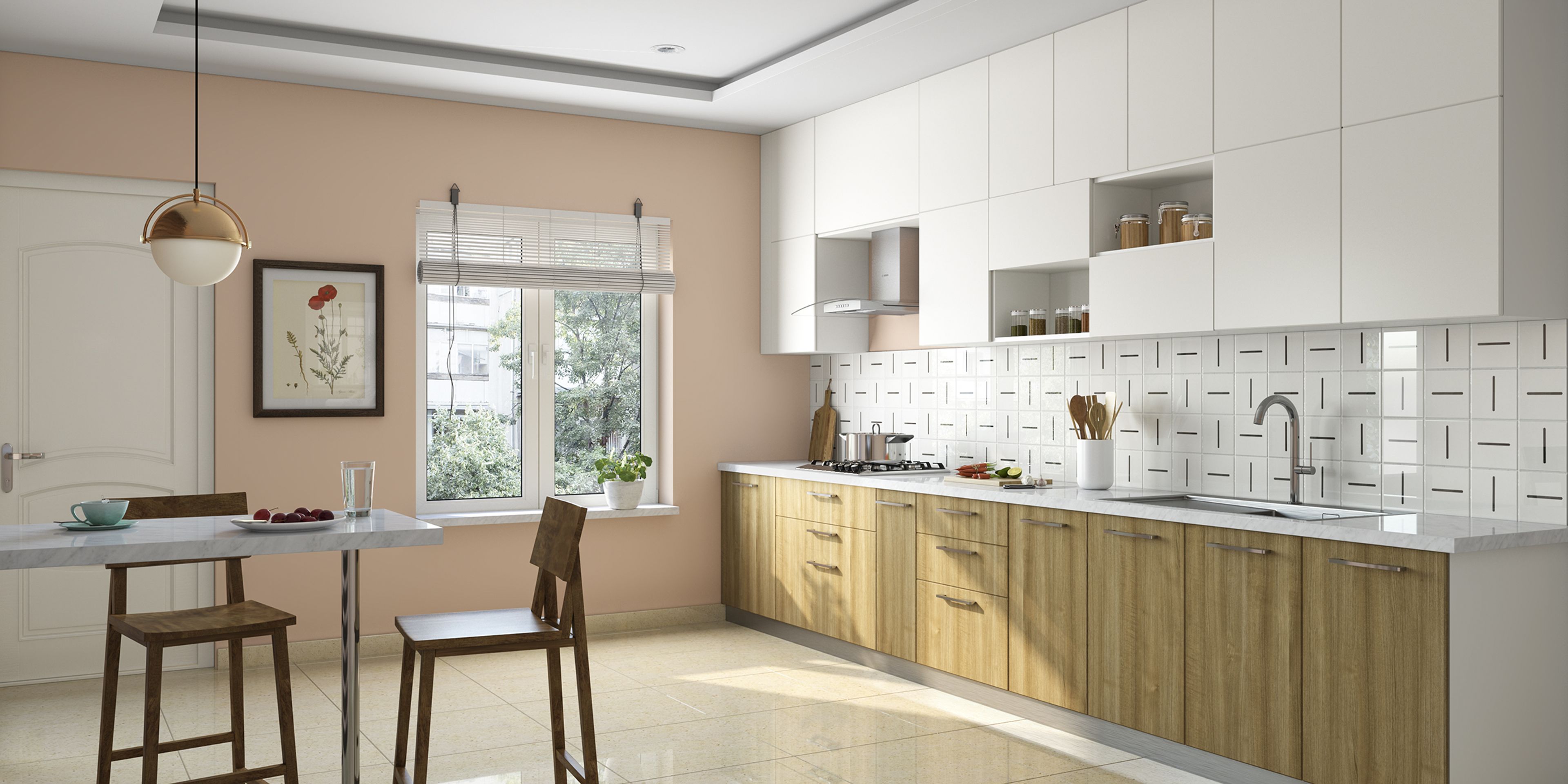 Dual-Toned Modular Kitchen