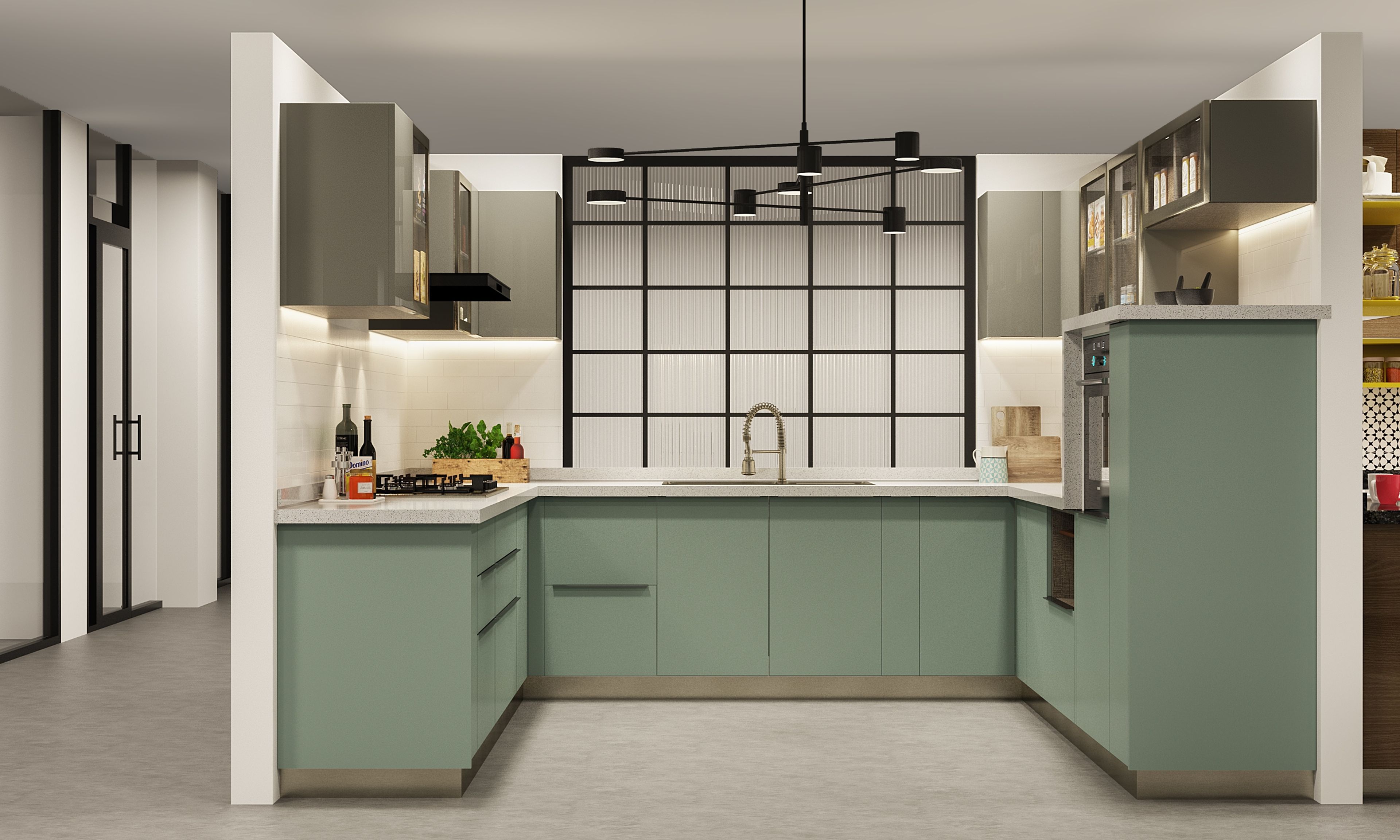 Silver Contemporary Kitchen