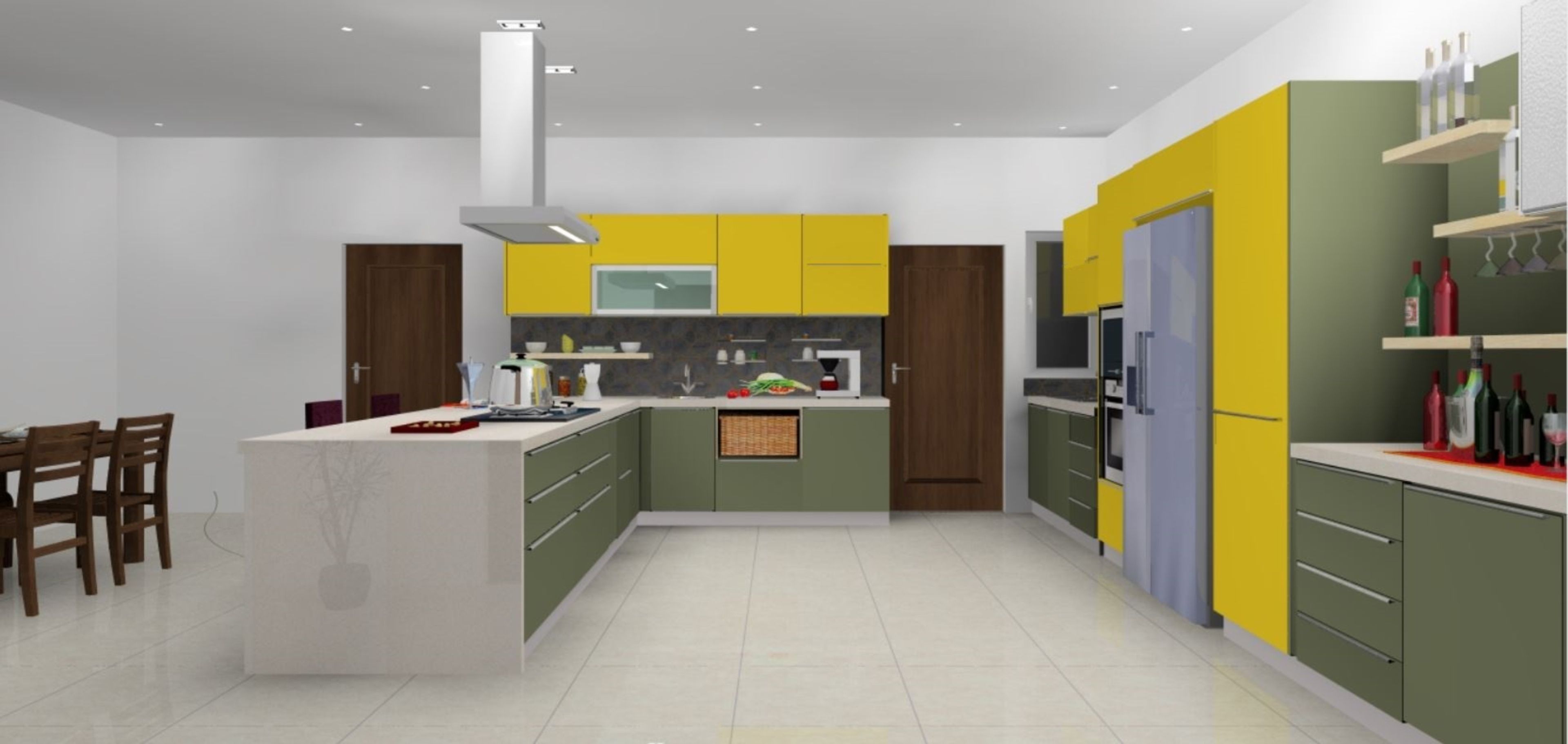 Nature-Inspired Open Kitchen