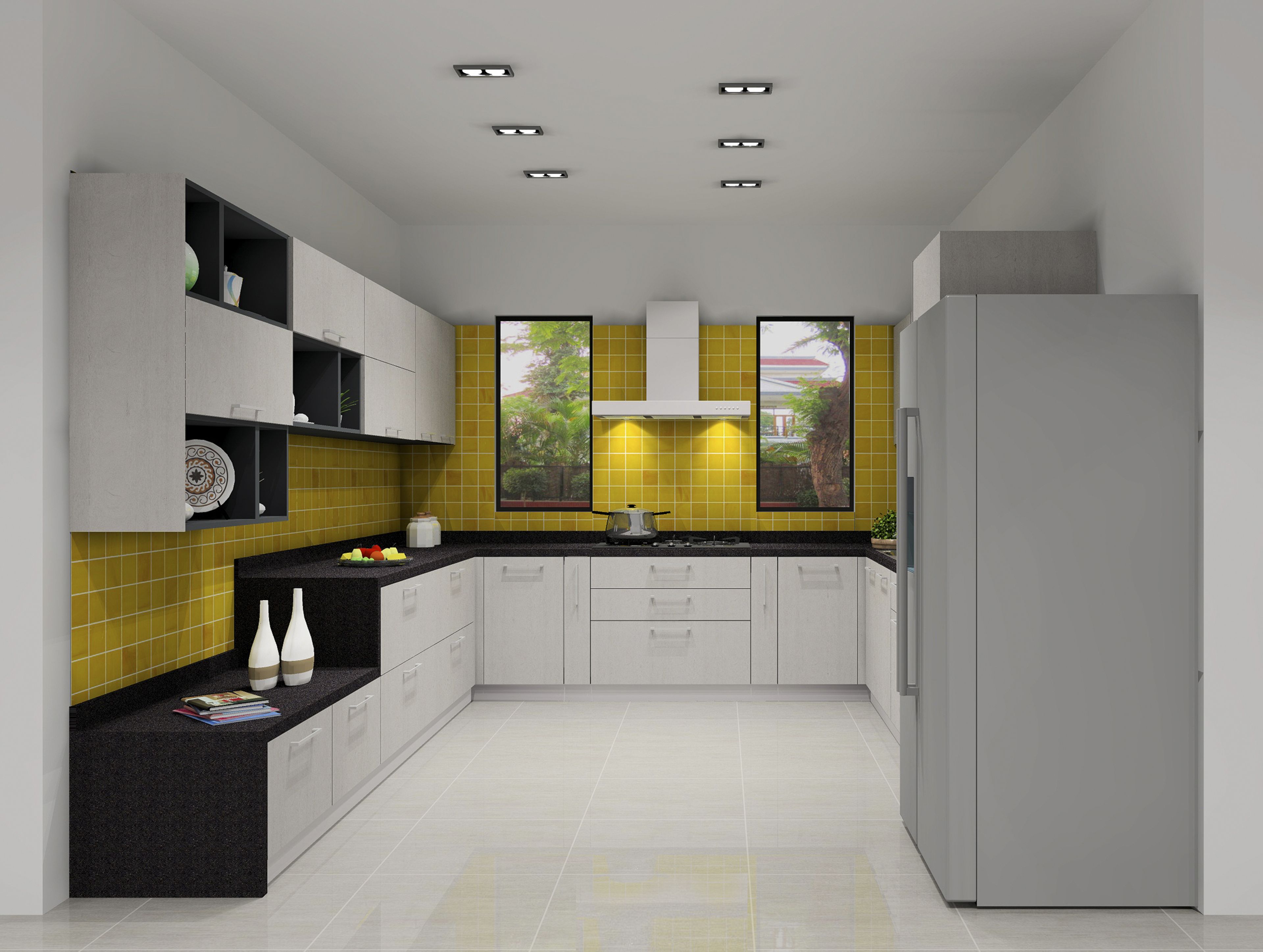 Mustard Accent Kitchen Design