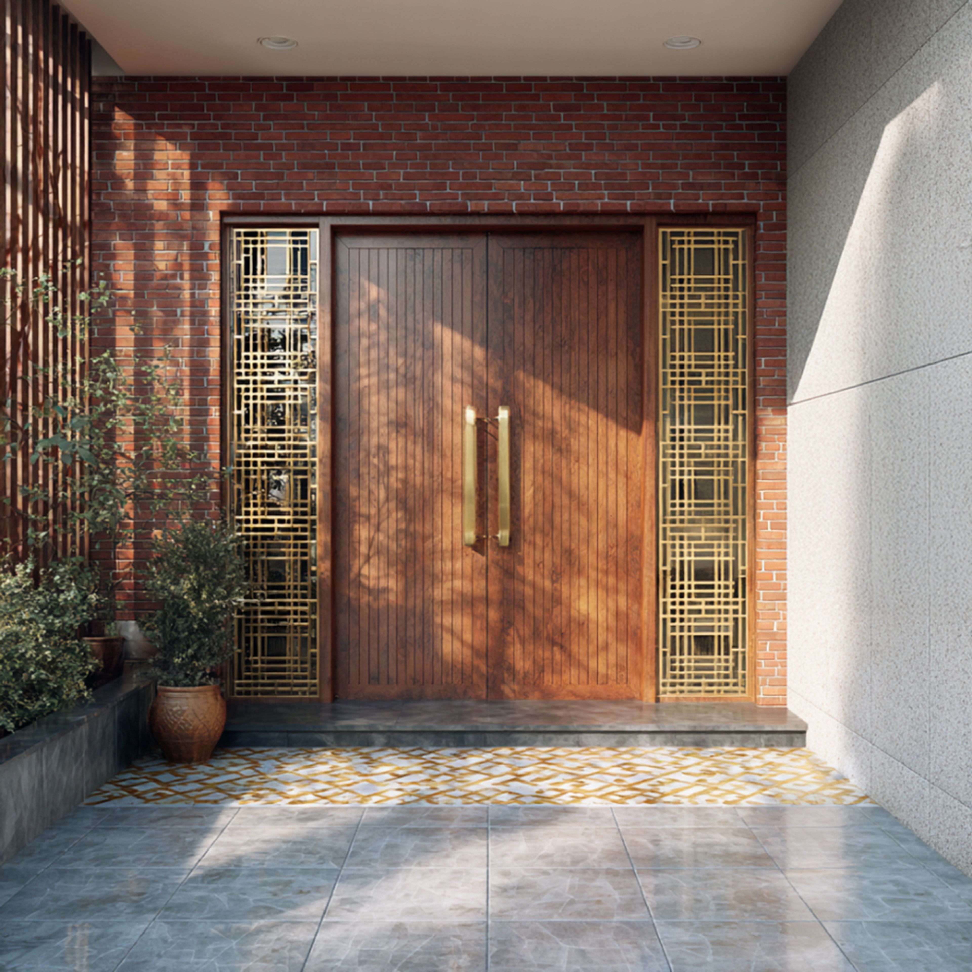 Swing Double Door Design with Matte Finish