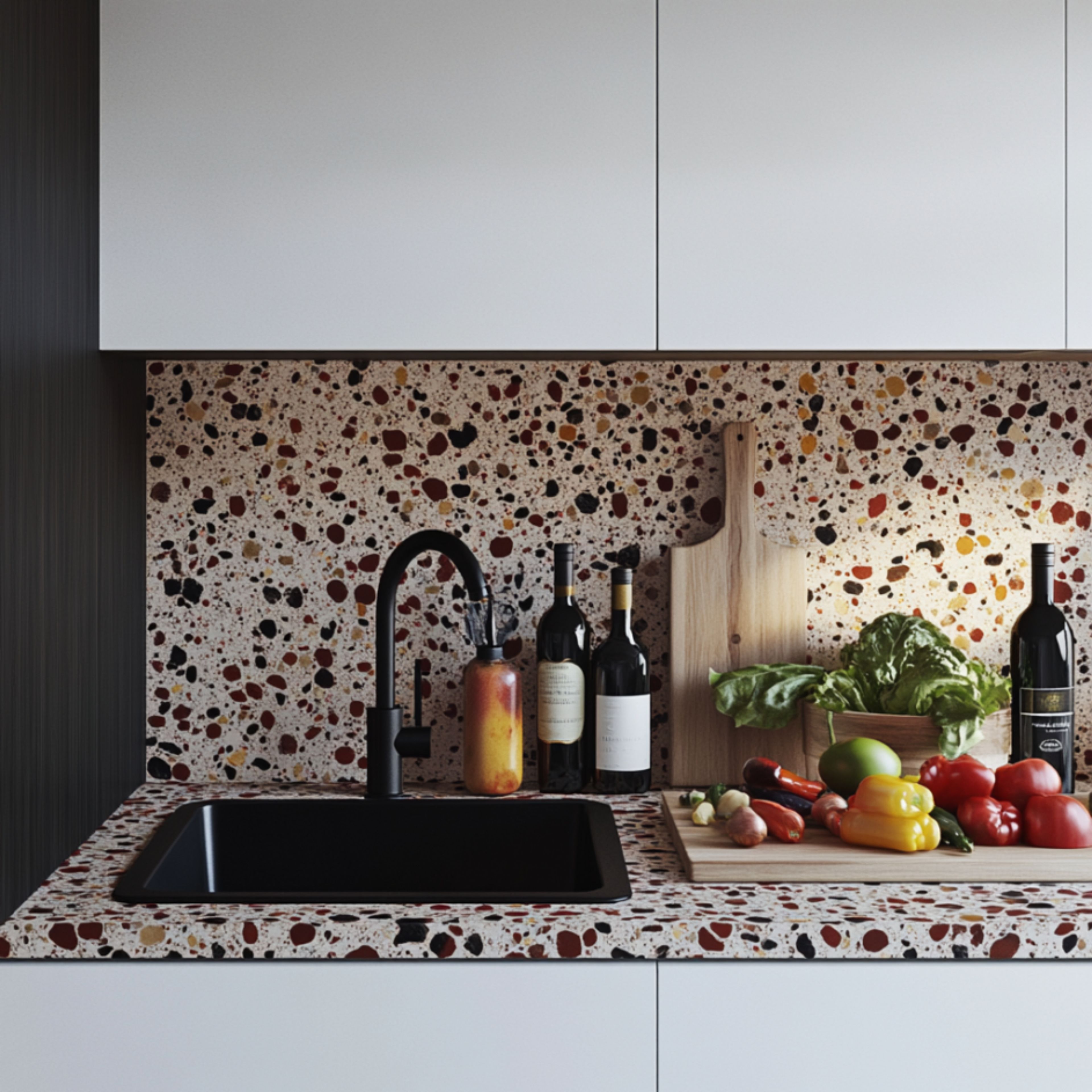 Black Matte Flush Mount Kitchen Sink Design With Single Square Bowl