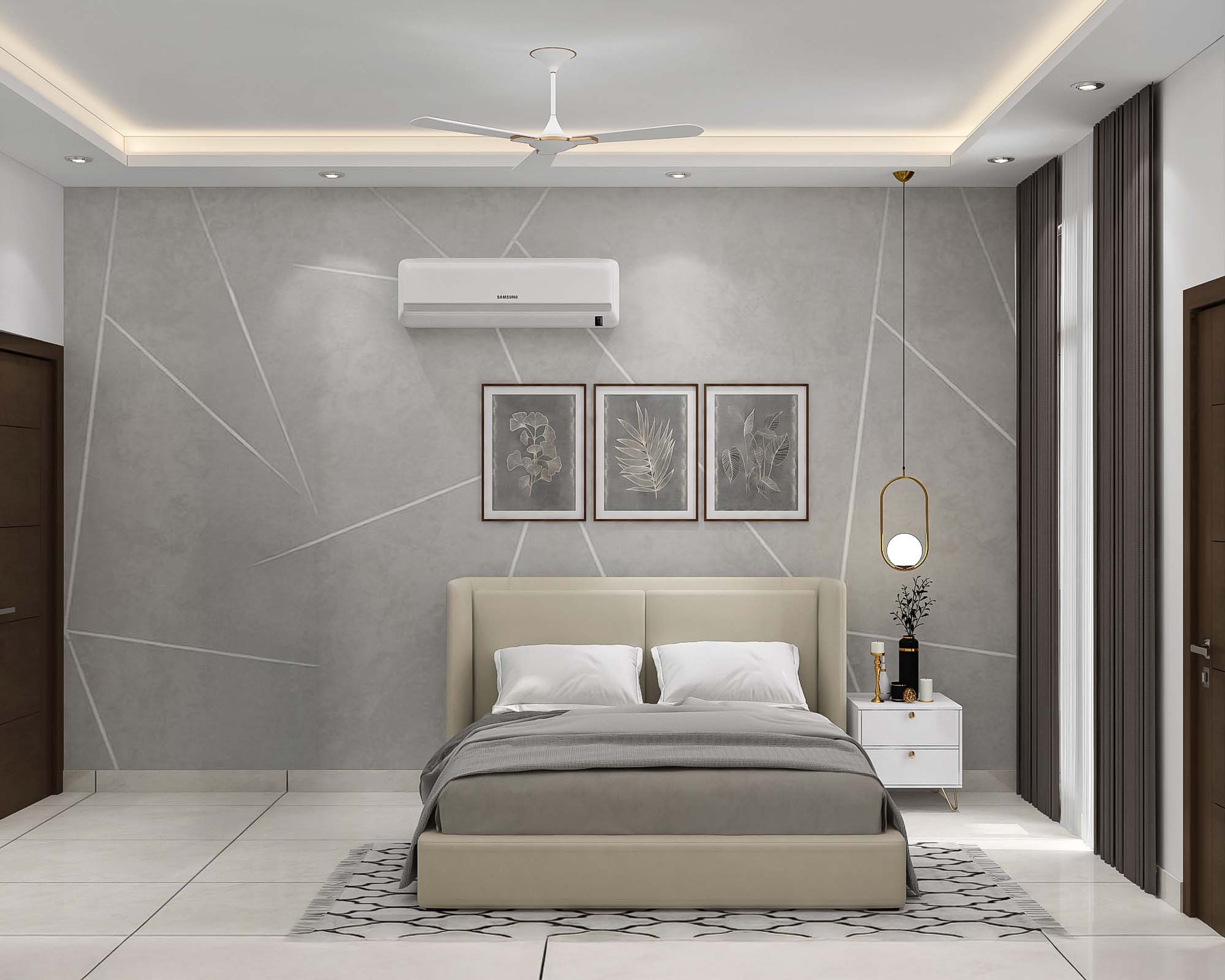 Modern Peripheral False Ceiling Design With Gypsum and Cove Lights