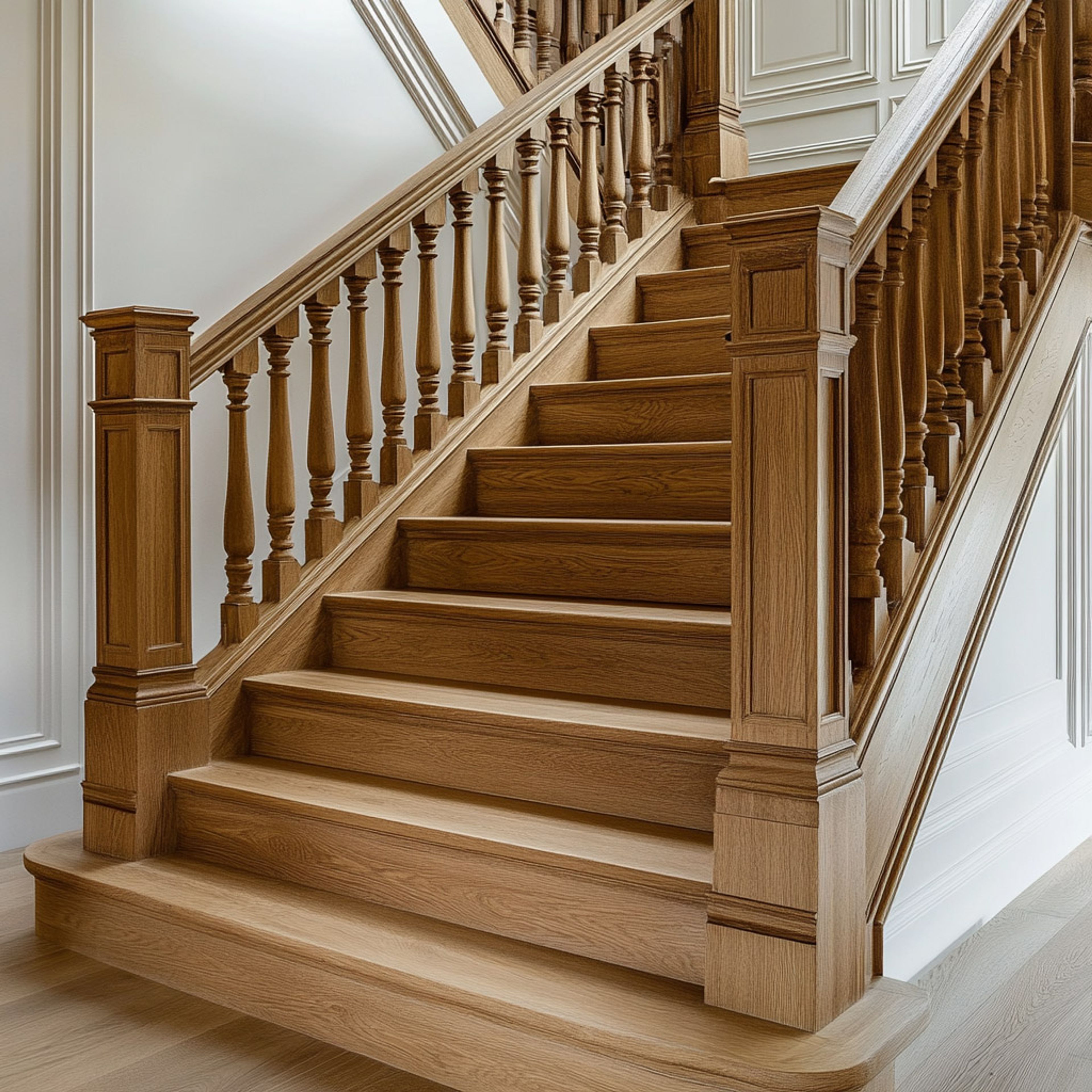 Traditional Wooden Straight Staircase Design