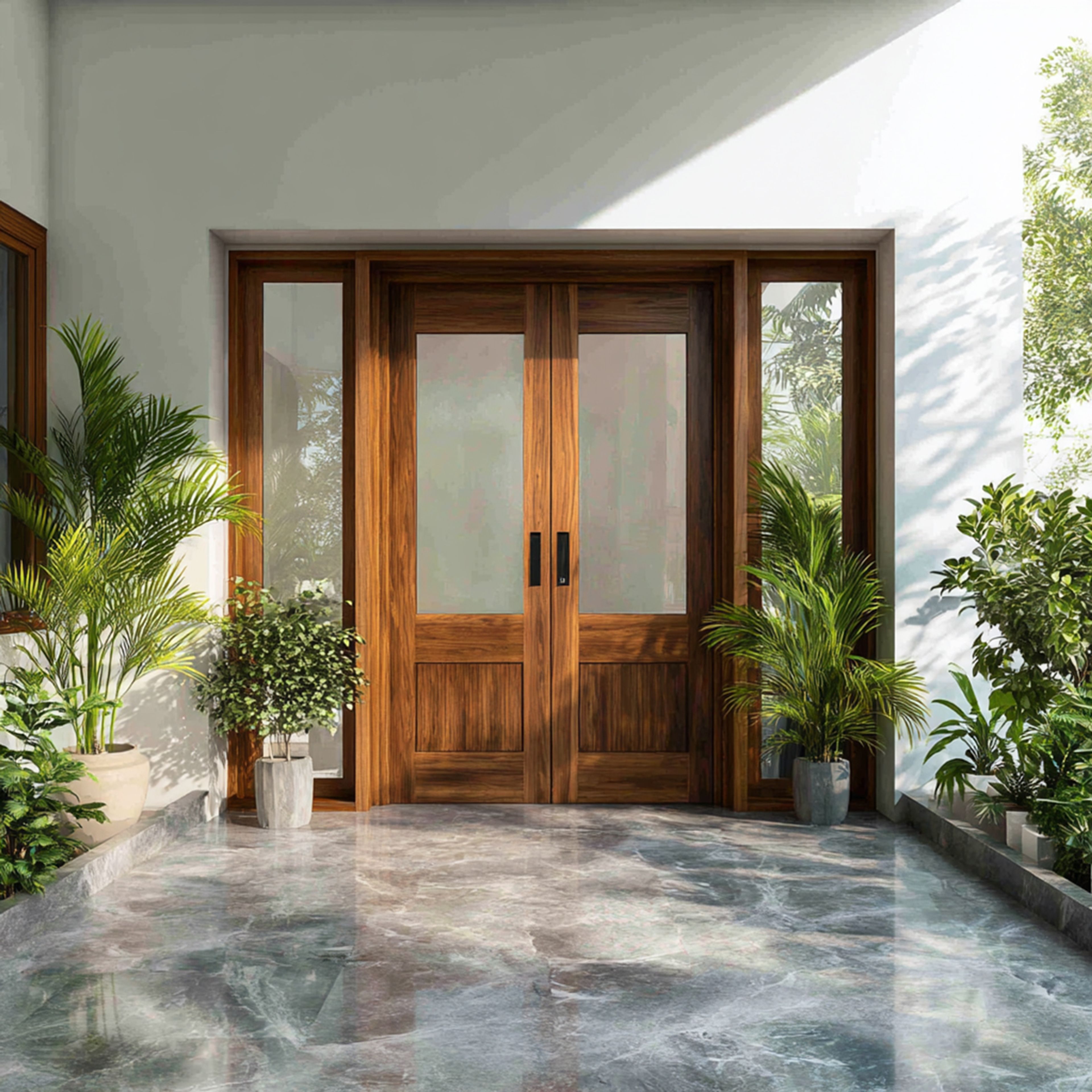 Classic Double Swing Door Design with Matte Finish for Entrance