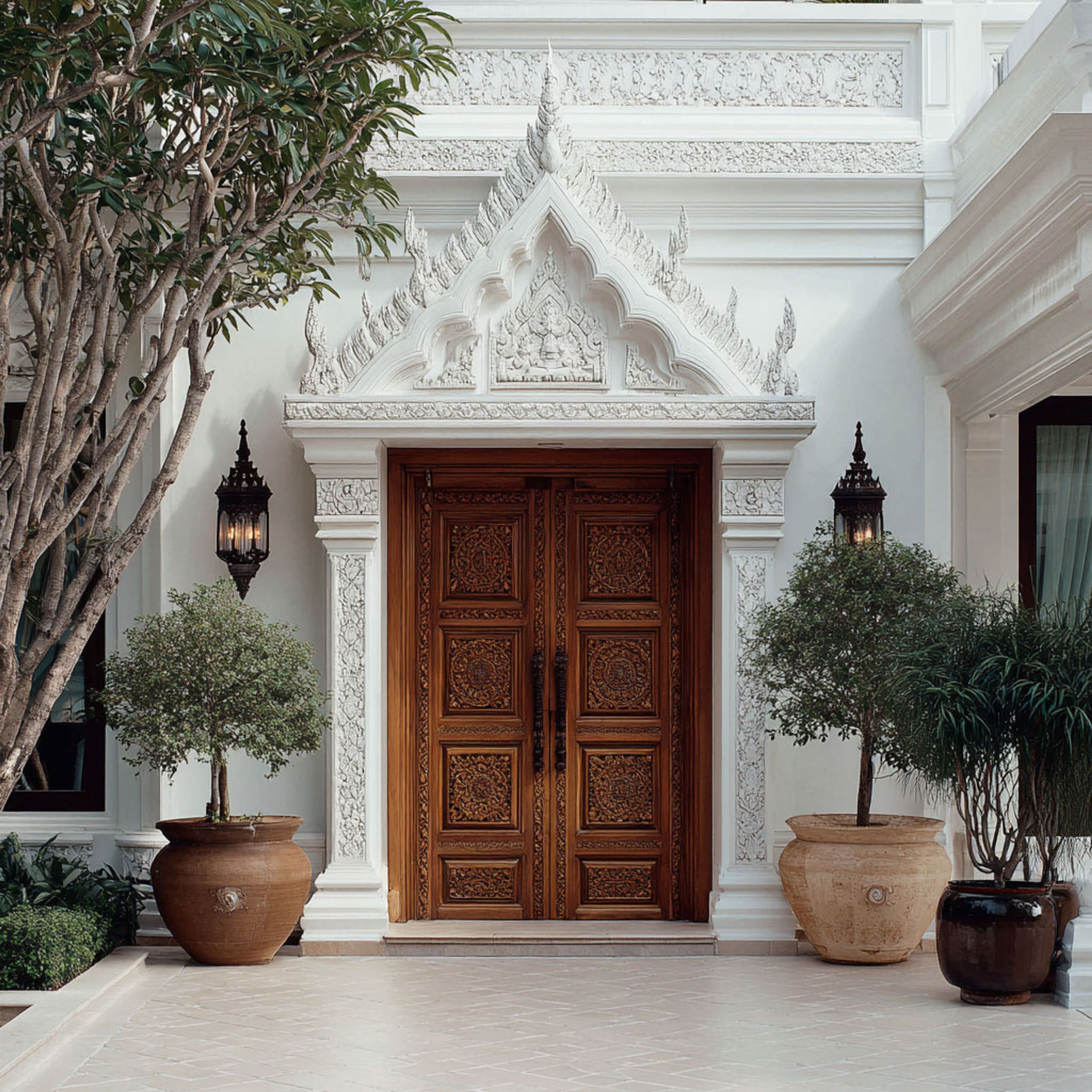 Ornate Indian Traditional Swing Double Door Design with Matte Finish