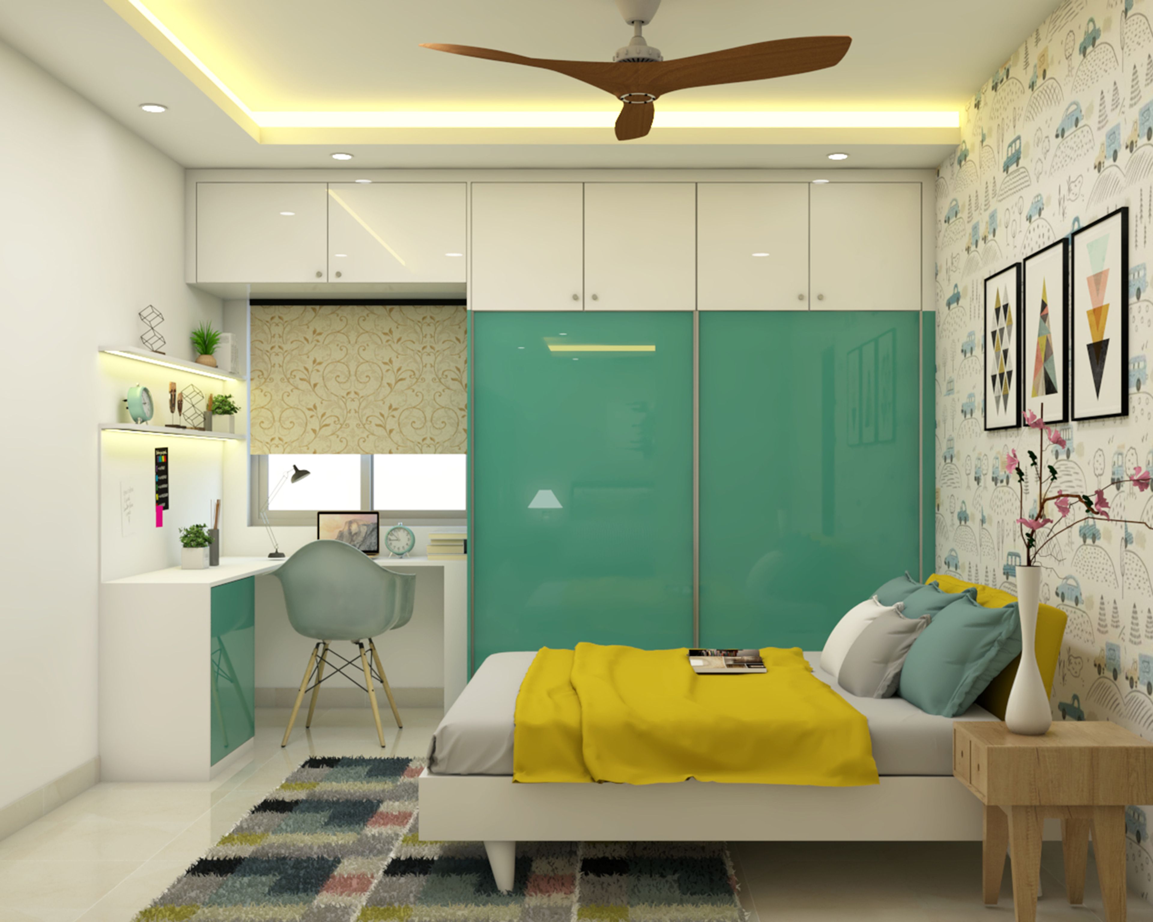 Rectangle Single Layer False Ceiling Design with Paint Finish