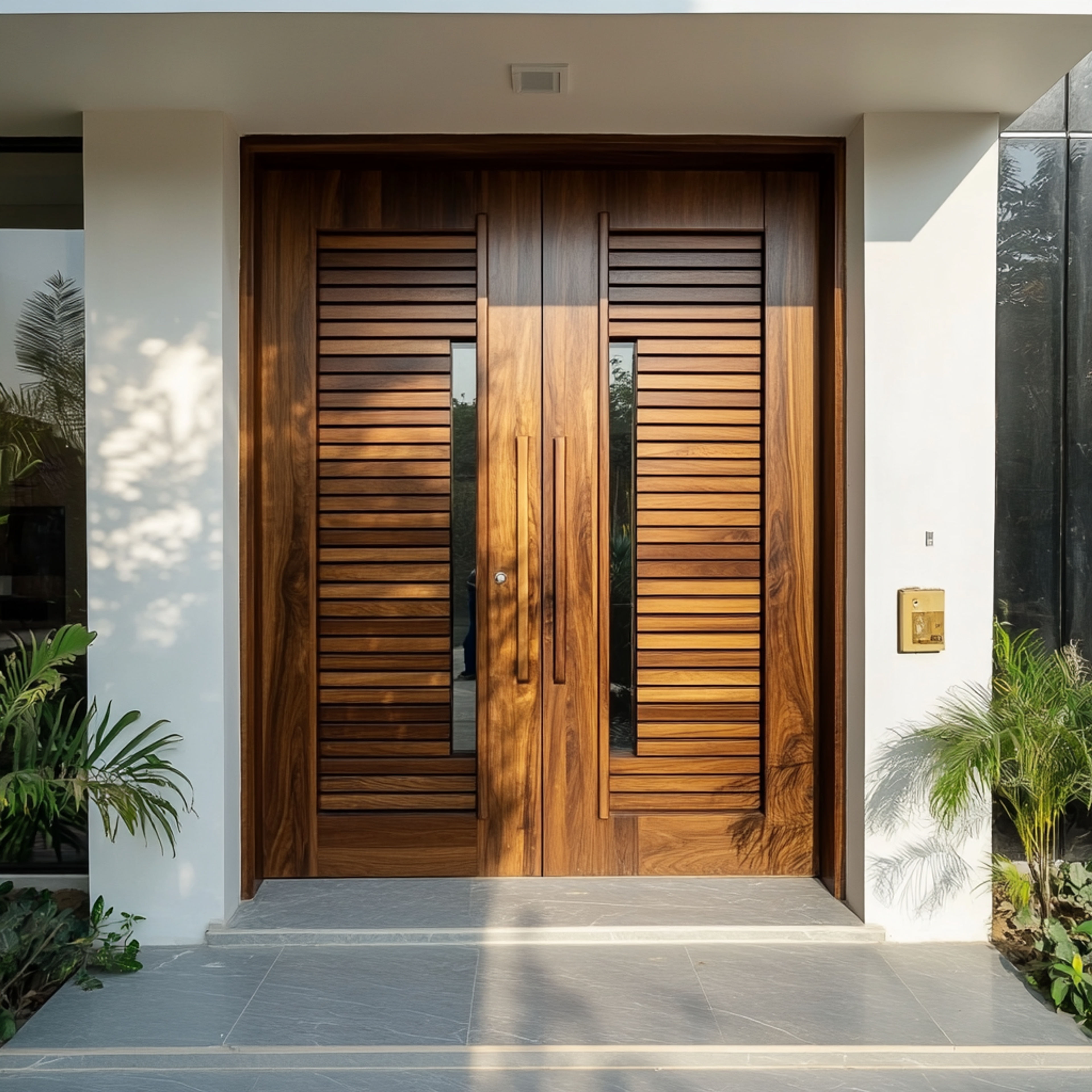 Modern Swing Entrance Door Design in Matte Finish