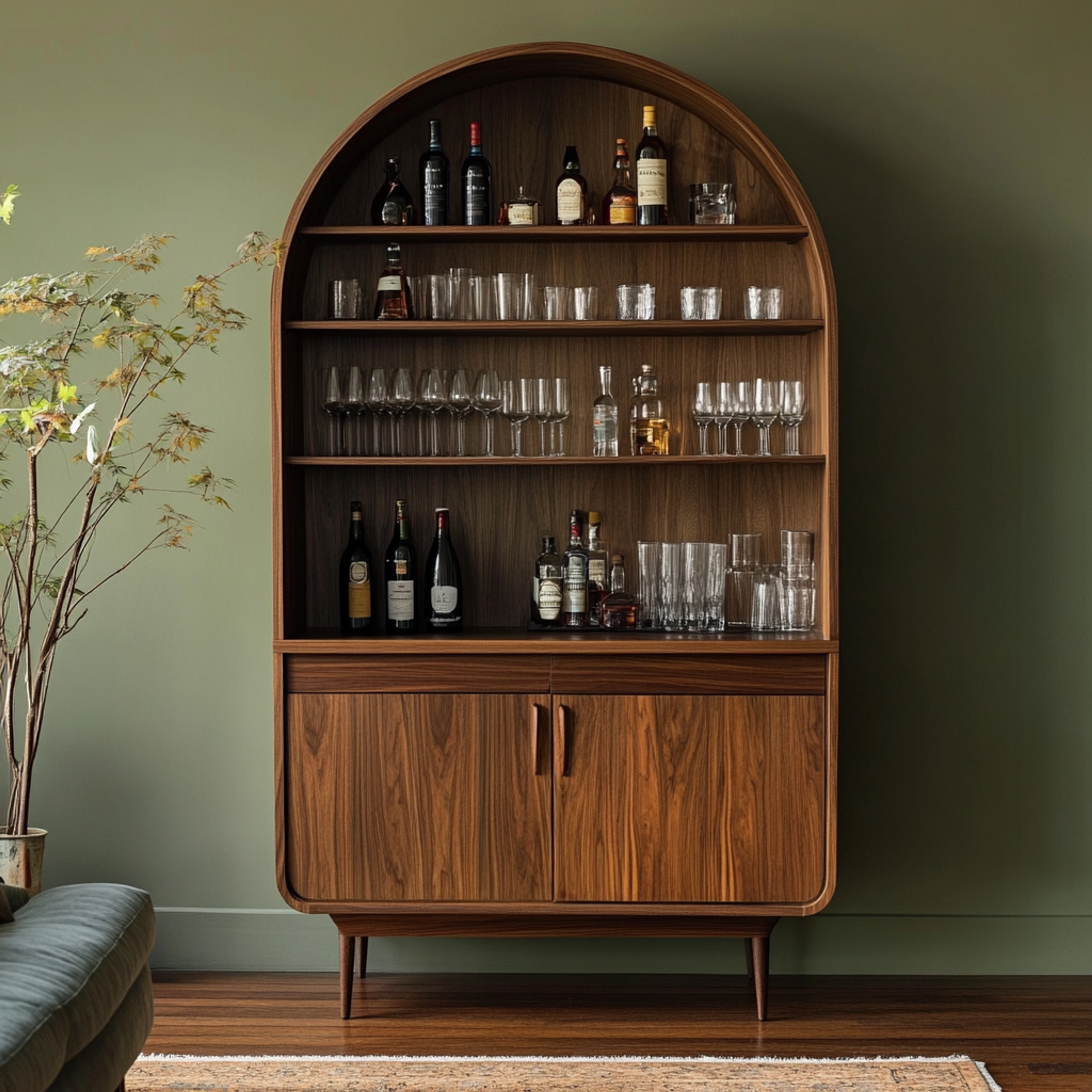 Home Bar Design with Suede Laminate Finish