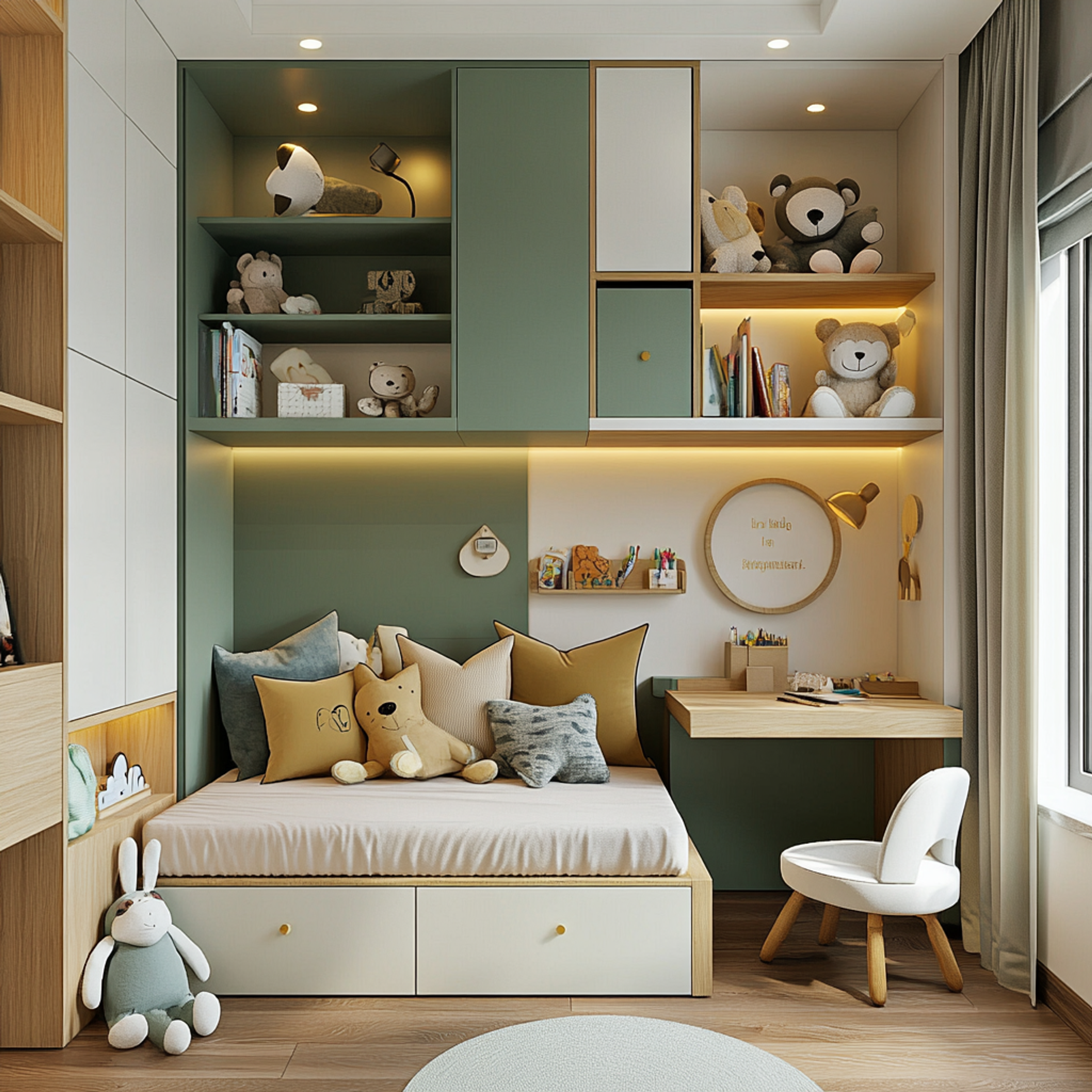 Bedroom with Multifunctional Bed, Storage and Study Area