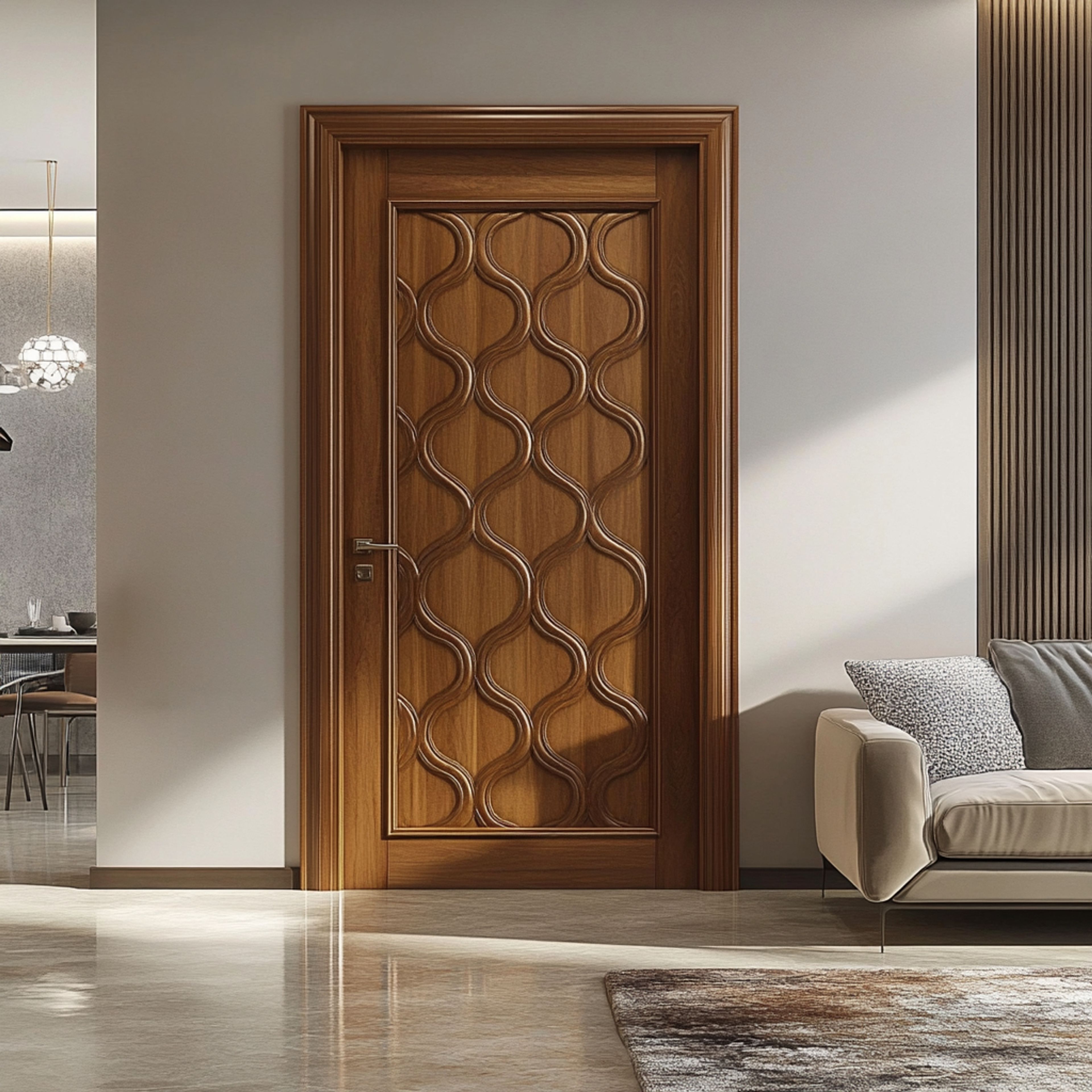 Classic Matte-Finish Swing Single Door Design for Bedroom