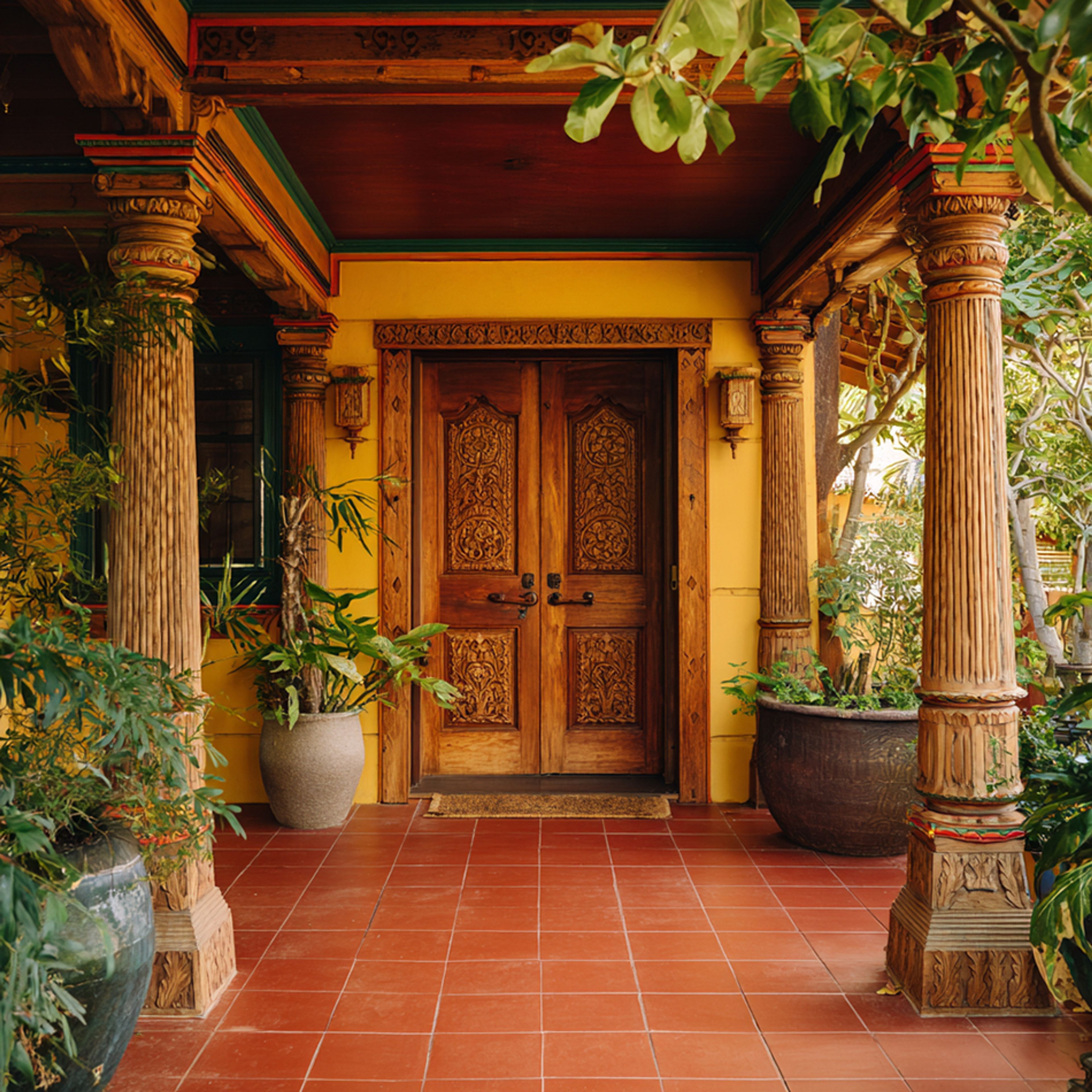 Grand Indian Traditional Swing Double Door Design for Entrance Doors