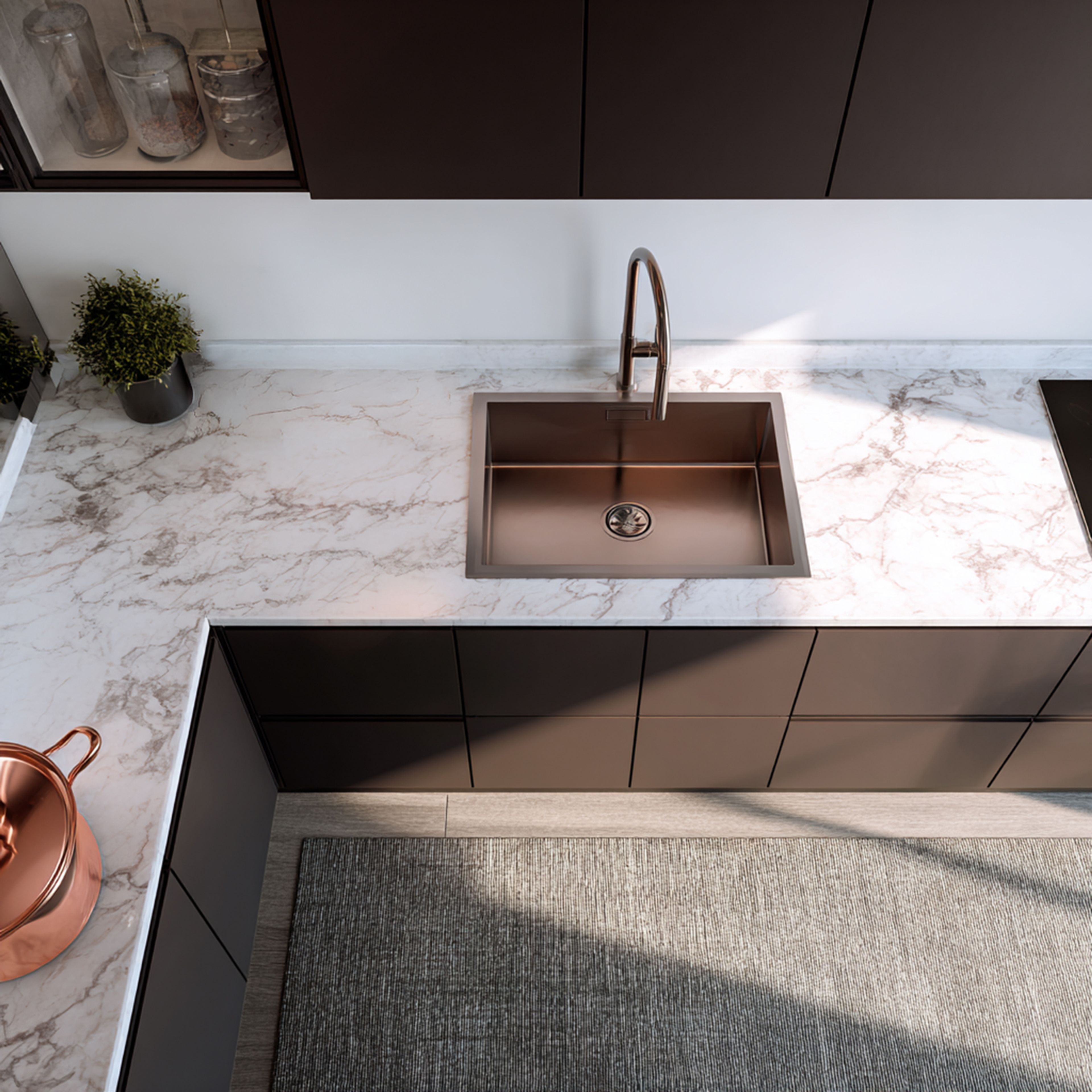 Kitchen Sink Design with Stainless Steel Single Bowl Flush Mount